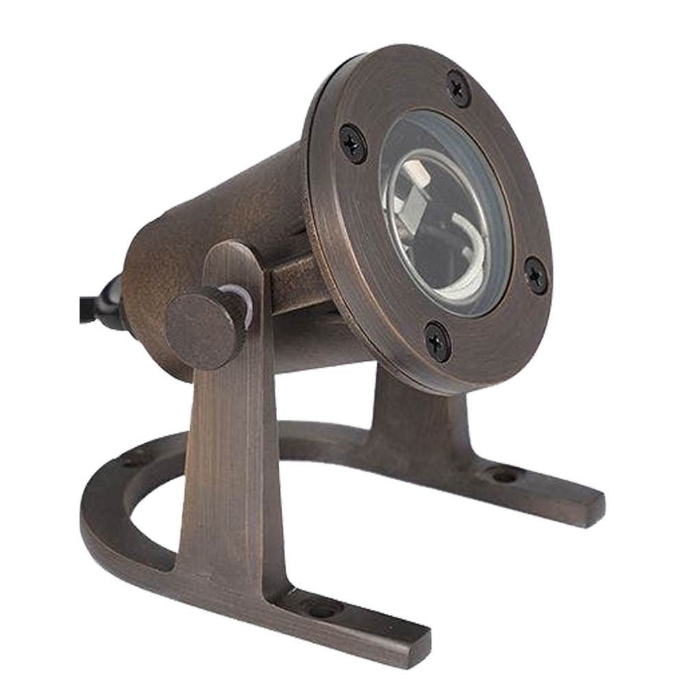 12V LED Landscape Underwater Accent Light - Natural Brass Finish - Waterproof Outdoor Lighting for Pools, Fountains & Garden Decor
