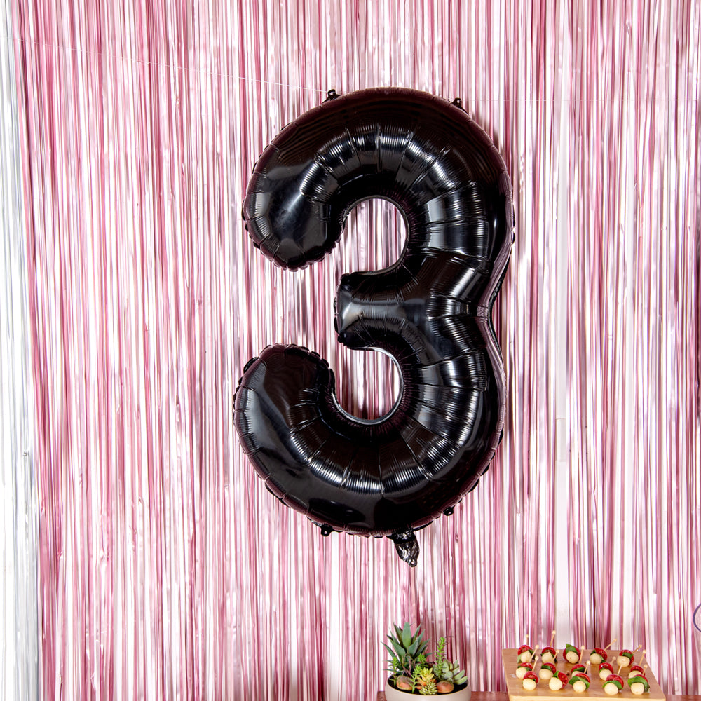 Balloonify Black Mylar Number 3 Balloon - 40 Inch Large Foil Balloon for Birthday Party Decorations (1 Count) - Perfect for Anniversary, Graduation, Baby Shower & Special Events