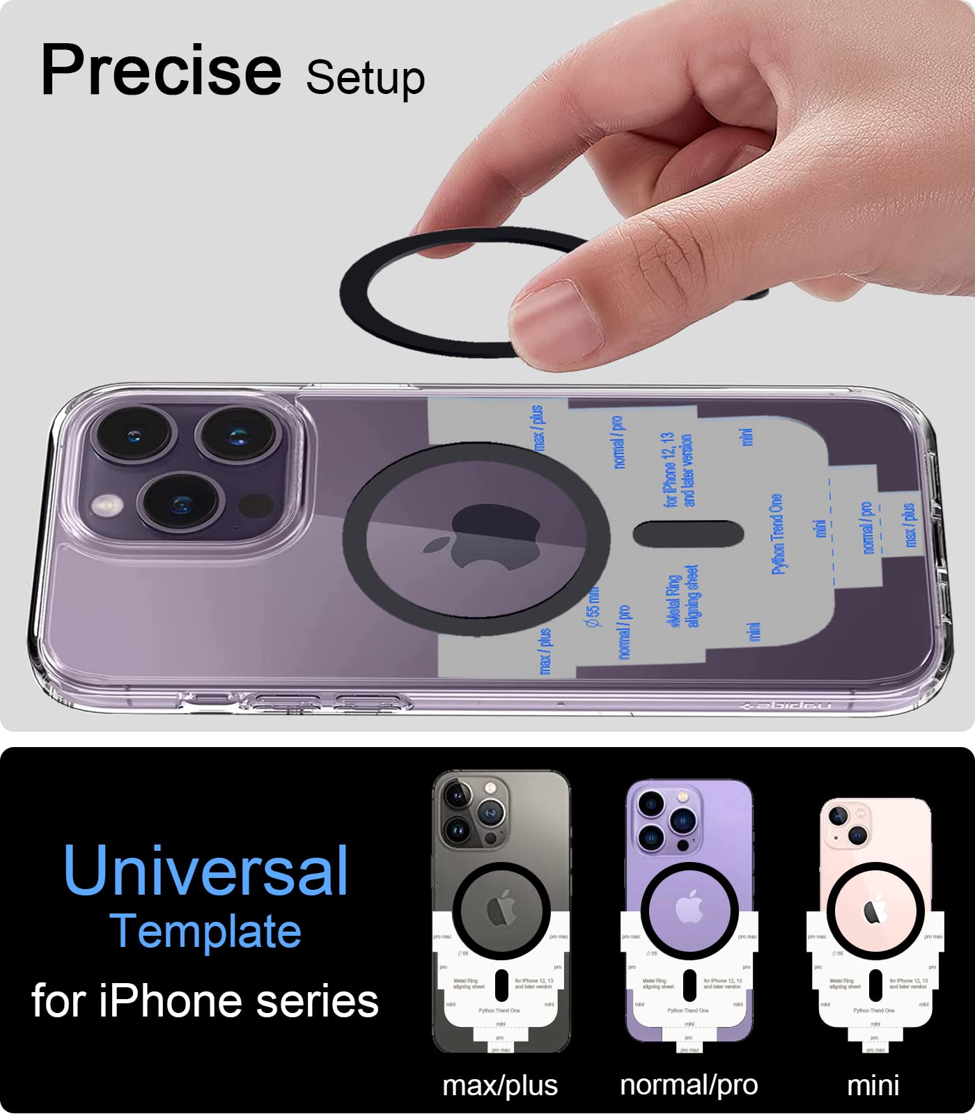 Magnetic Ring Adhesive Compatible with MagSafe for iPhone 12/13/14/15/16 - 6pcs Silver Metal Conversion Stickers for Phone Cases & Wireless Charging | Perfect for Car Mounts, Wallets & Magnetic Accessories