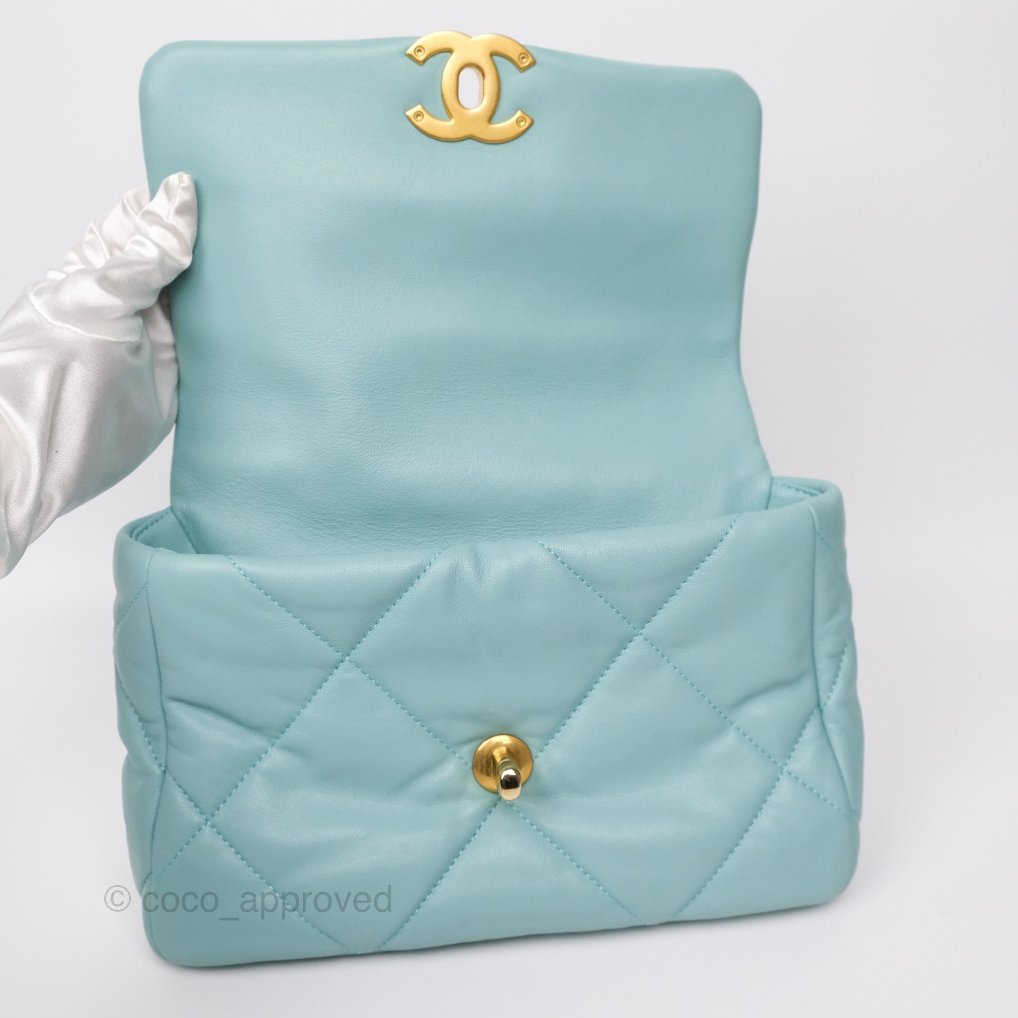 Chanel 19 Small Handbag Tiffany Blue Mixed Hardware - Luxury Crossbody Bag for Women, Perfect for Date Night & Special Occasions