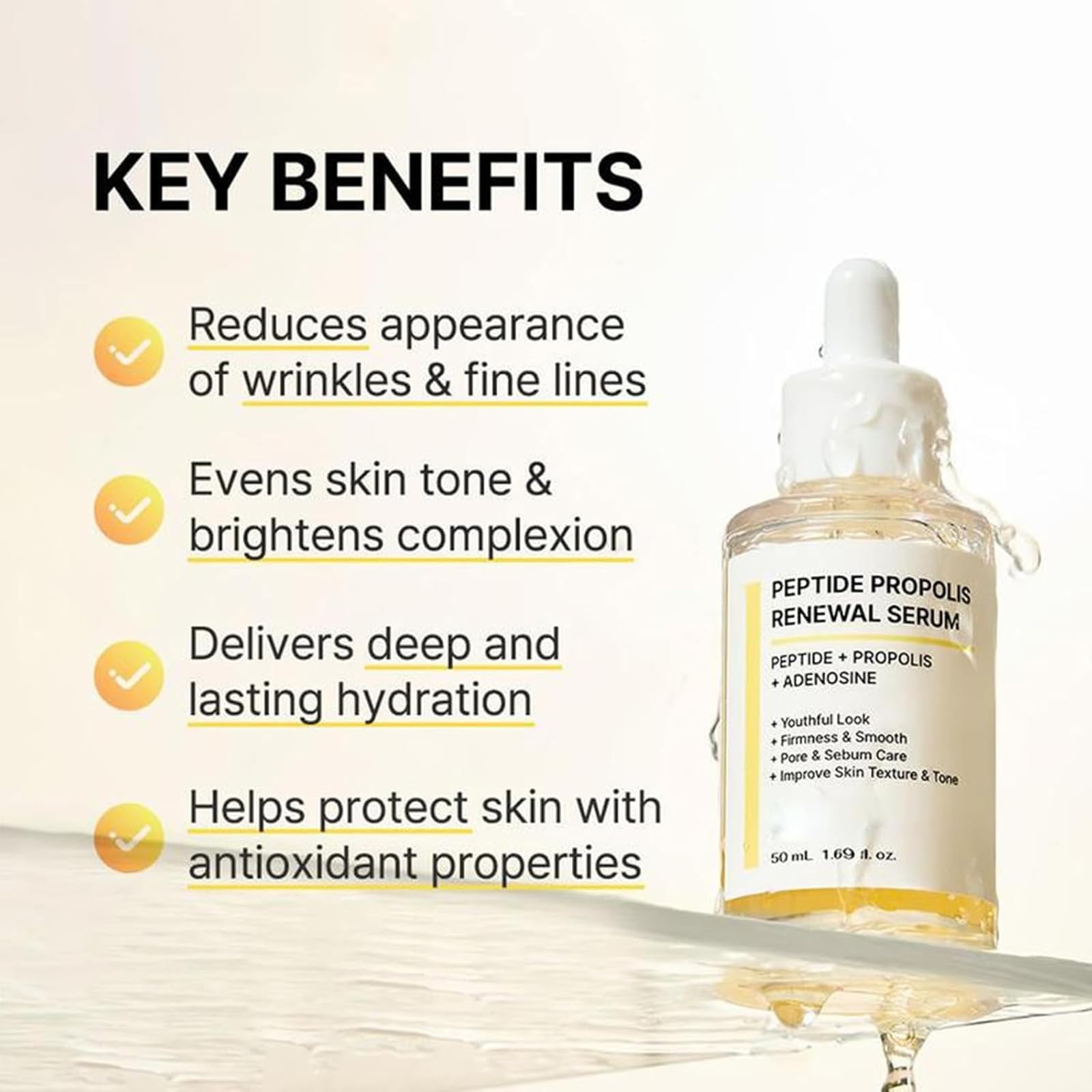 Korean Peptide Propolis Serum - Anti-Aging & Hydration for All Skin Types - Night Care