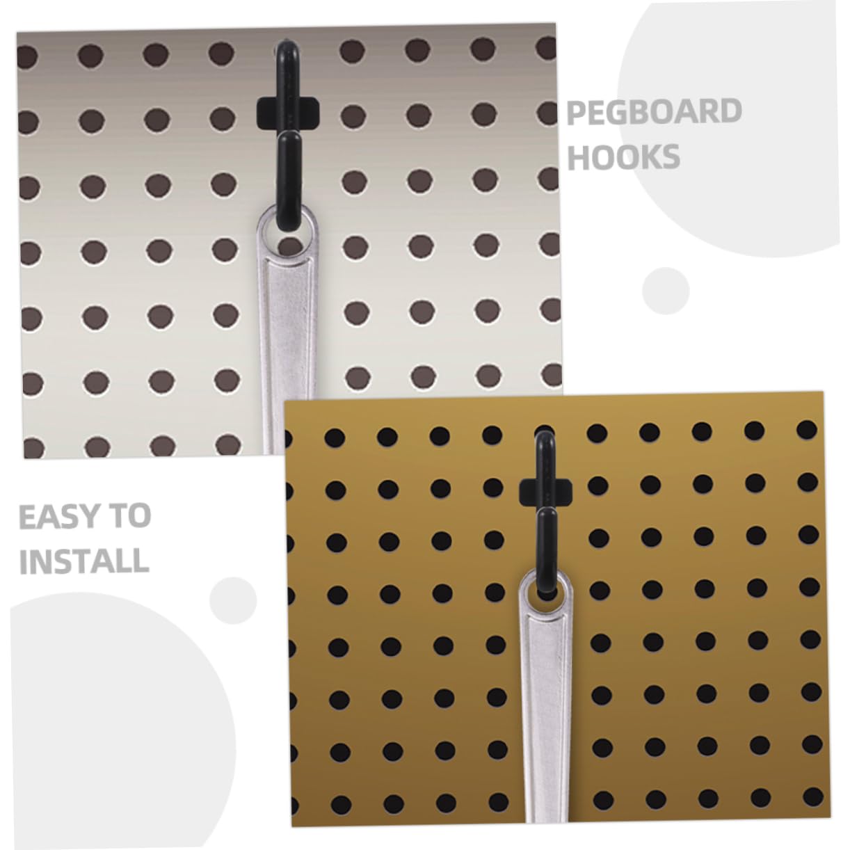 CATIEBYE Pegboard Hooks Set - 50 Pieces Heavy Duty Wall Hooks for Garage Tool Organization, Workshop Storage & DIY Projects - Durable Plastic Hooks with Easy Installation - Perfect for Home, Garage, Office & Retail Displays