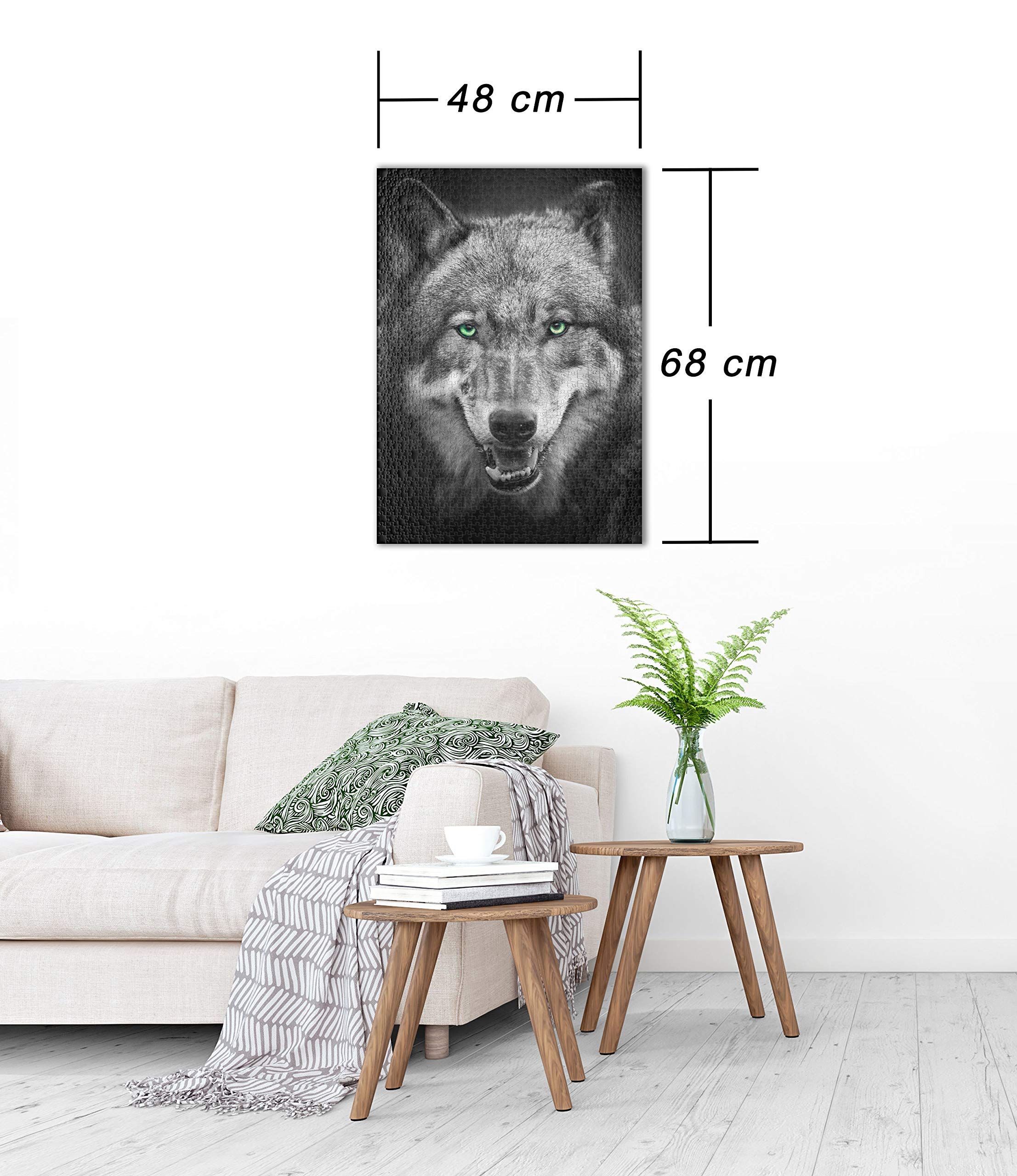 1000 Piece Wolf Puzzle - Grey Wolf Animal Portrait Jigsaw Puzzle for Adults & Teens - Perfect for Relaxation, Family Bonding & Home Decor