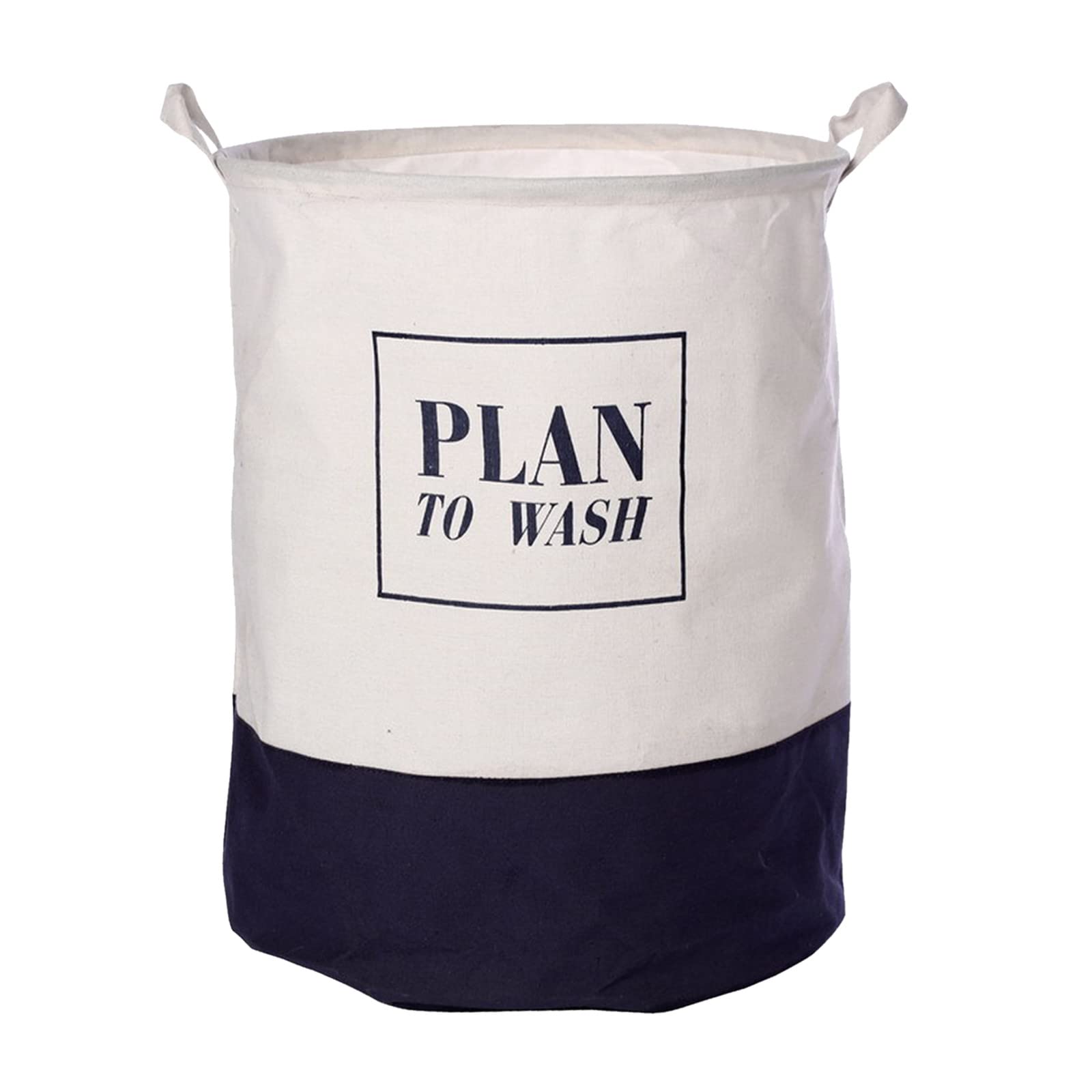Large Double Color Laundry Basket with Long Handle - Waterproof Freestanding Round Storage Bin for Clothes, Toys & Towels - Gray & Pink (Blue, One Size) - Ideal for Bedroom, Bathroom, Laundry Room & Under Bed Storage