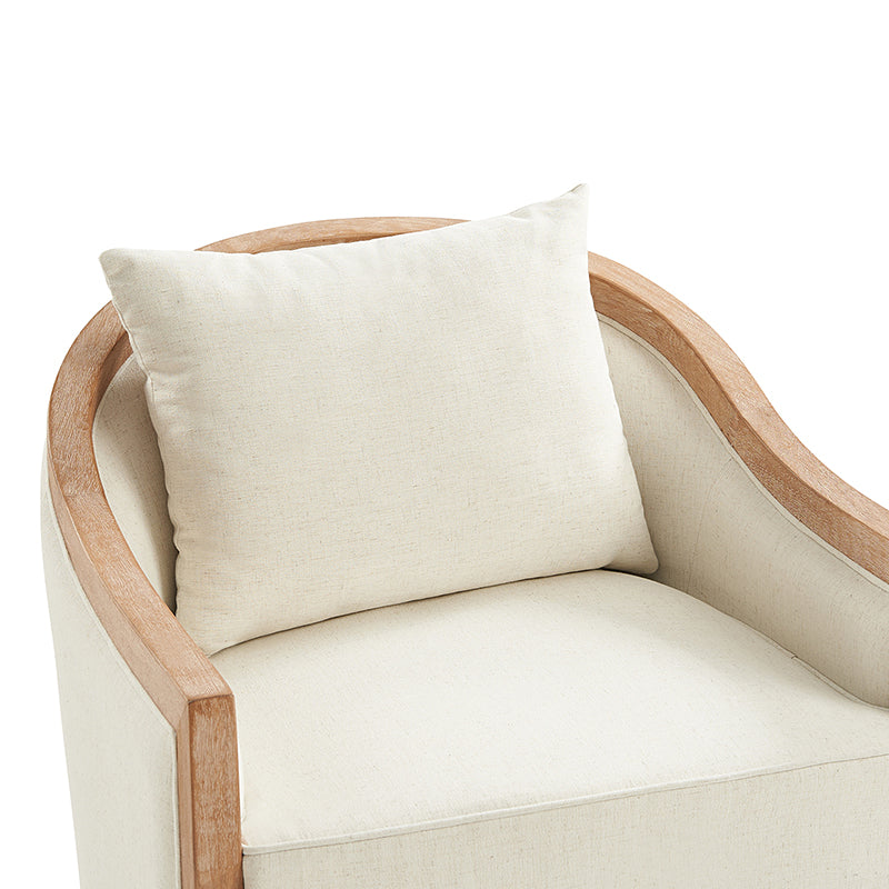 Farmhouse Swivel Chair with Toss Pillows - Percy Jess Cozy Accent Chair for Living Room, Bedroom & Reading Nook - Perfect for Relaxing and Home Decor