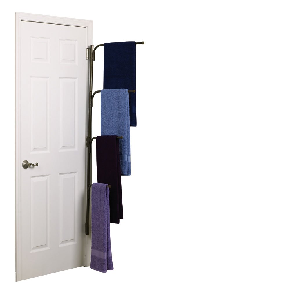 Hinge-It Clutterbuster 4-Bar Hanging Valet Organizer - Bronze Space-Saving Closet Storage for Ties, Belts & Accessories | Perfect for Bedroom, Closet & Entryway Organization