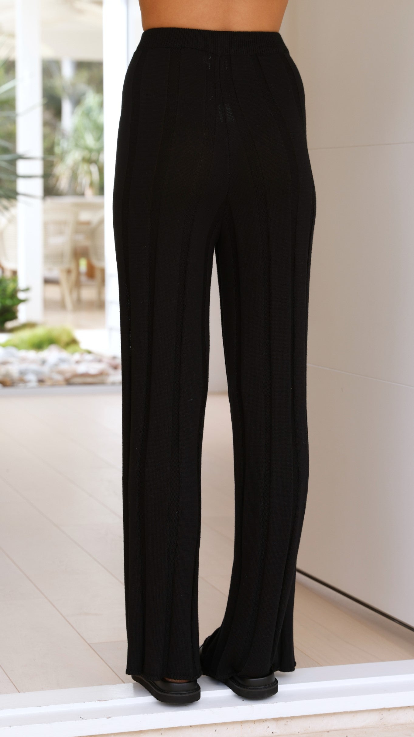 Bayu Knit Pants for Women - Soft Stretchy High Waist Lounge Pants - Black - Perfect for Yoga, Home Wear and Casual Outfits