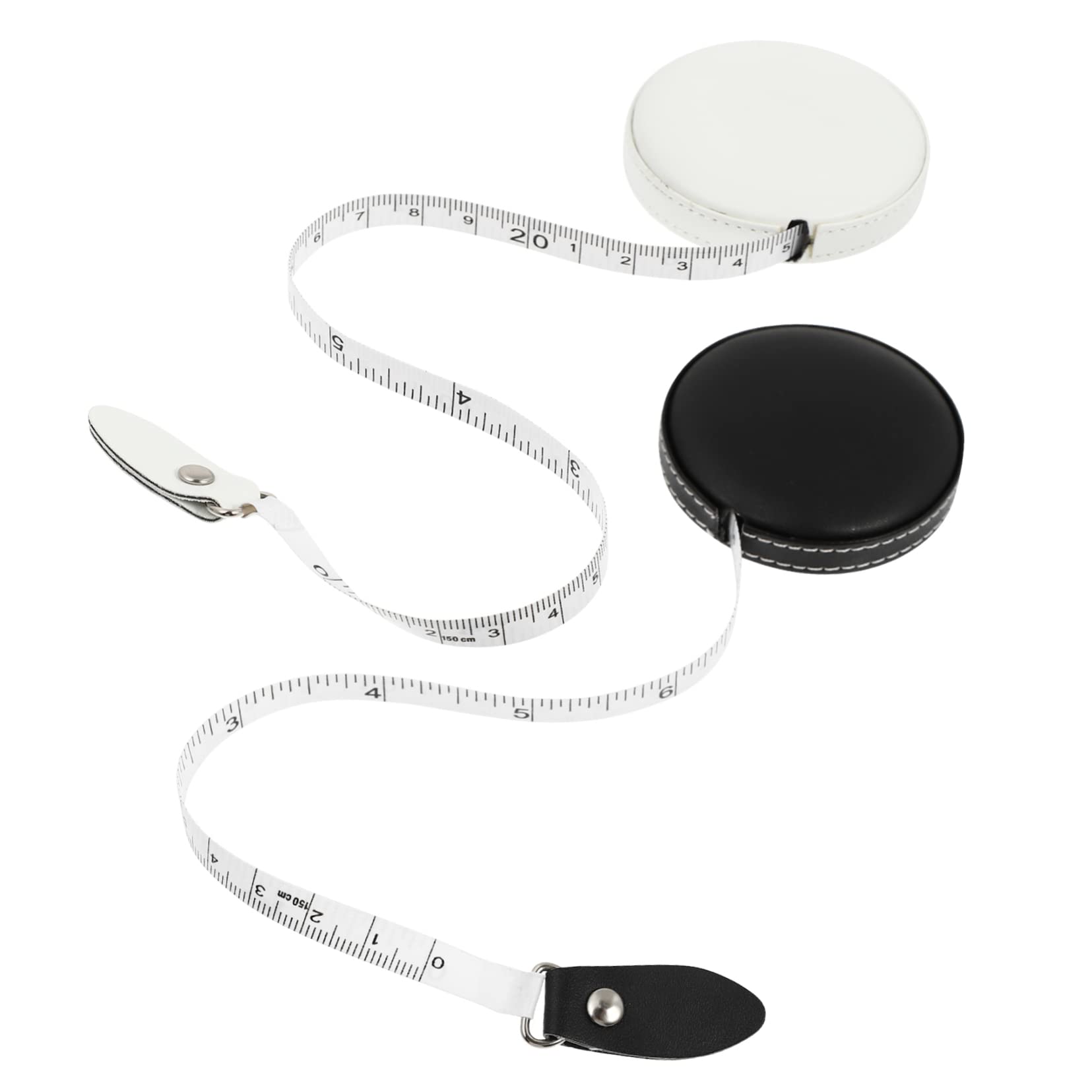 VILLCASE 2-Pack PU Leather Measuring Tape - Dual Scale Cm/Inch Body Measuring Tape for Sewing, Weight Loss & Tailoring - Perfect for Clothes, Waist & Fitness Measurements