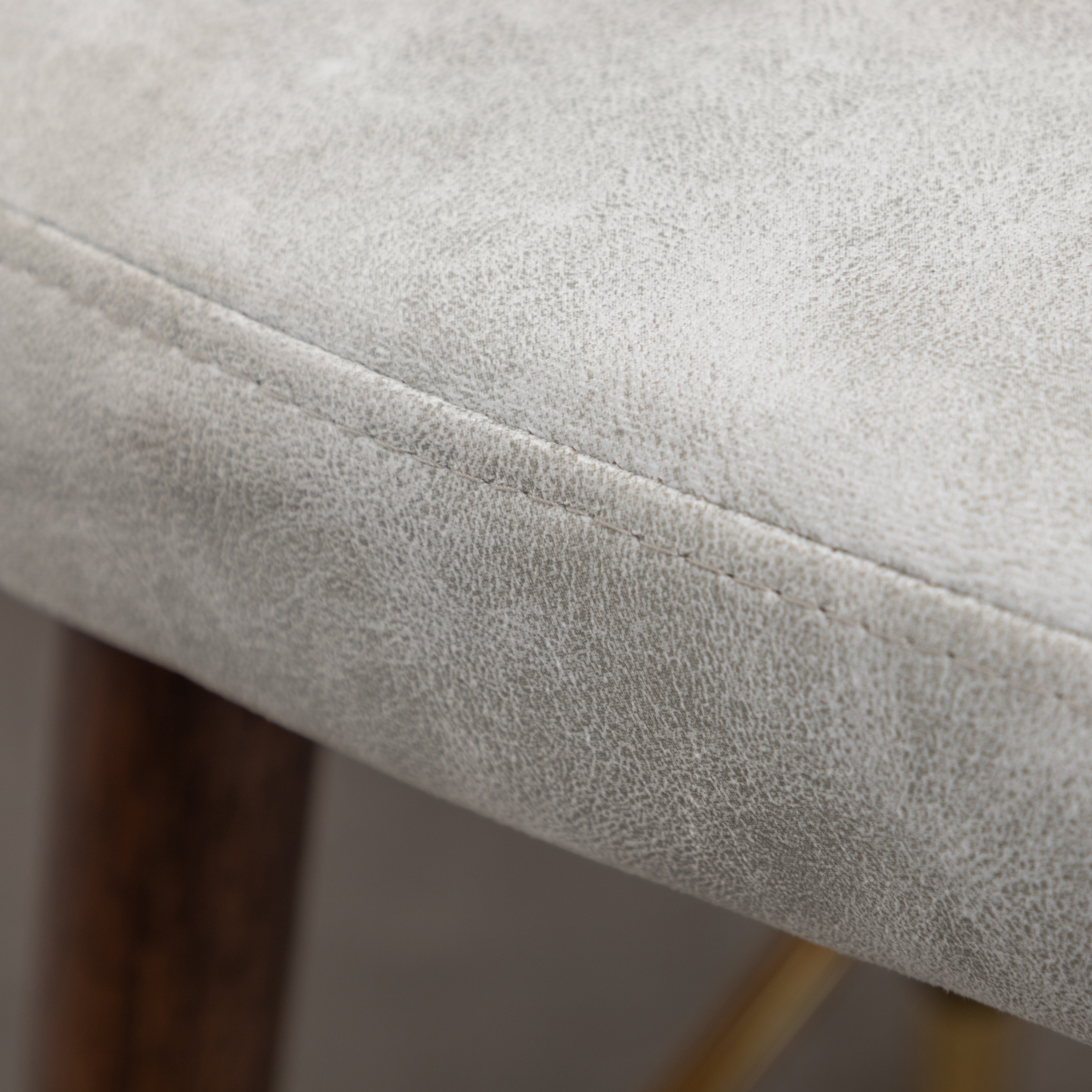 Roundhill Furniture Nevis Mid-Century Modern Faux Leather Tufted Nailhead Trim Counter Stools - Set of 2, White - Perfect for Kitchen Islands, Breakfast Bars & Home Decor