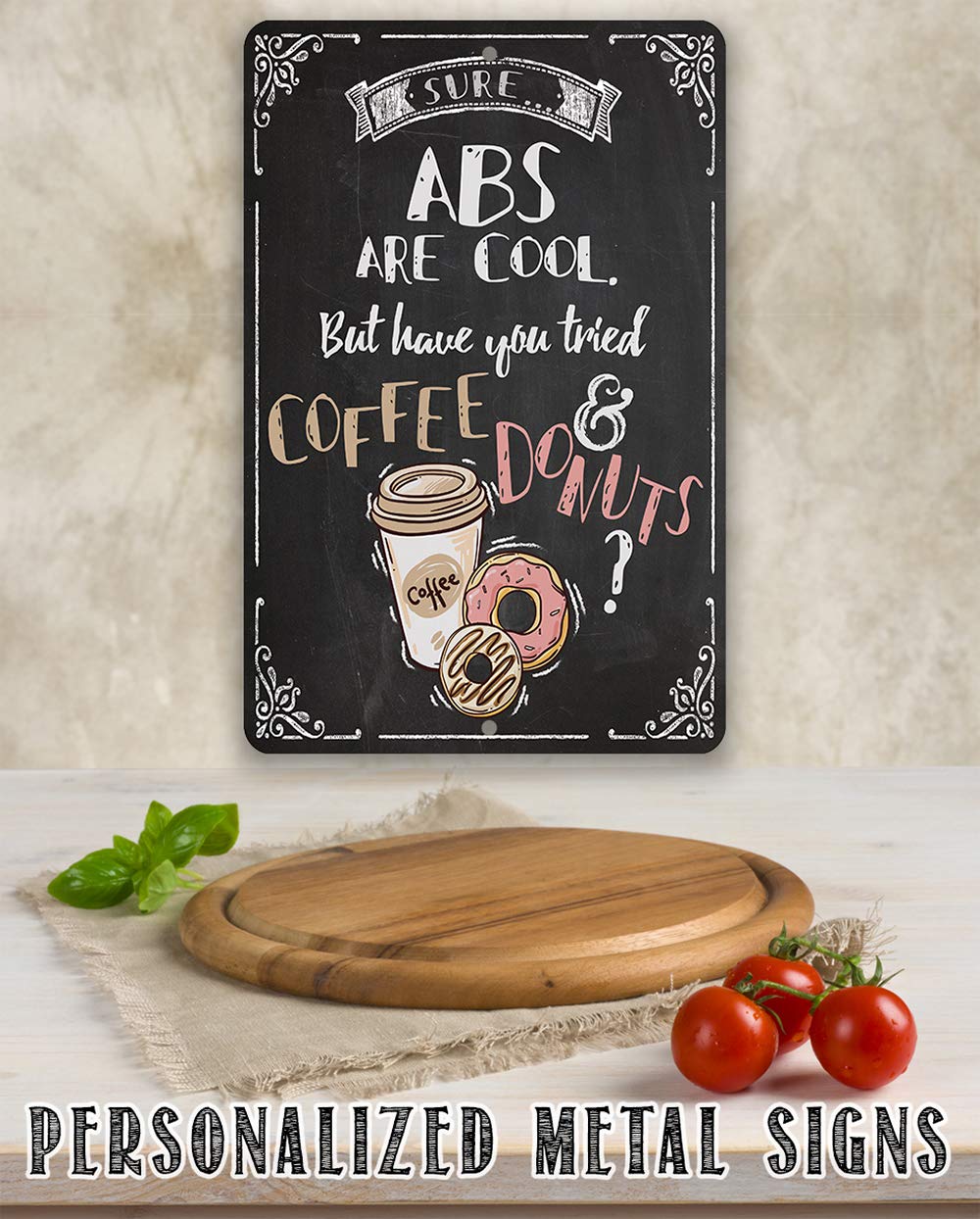 Stylish Metal Coffee Bar Sign - 12x18 Inch Durable Indoor/Outdoor Decor for Coffee Lovers | Perfect for Kitchen, Dining Room & Coffee Table Display | Unique Home Gift Idea