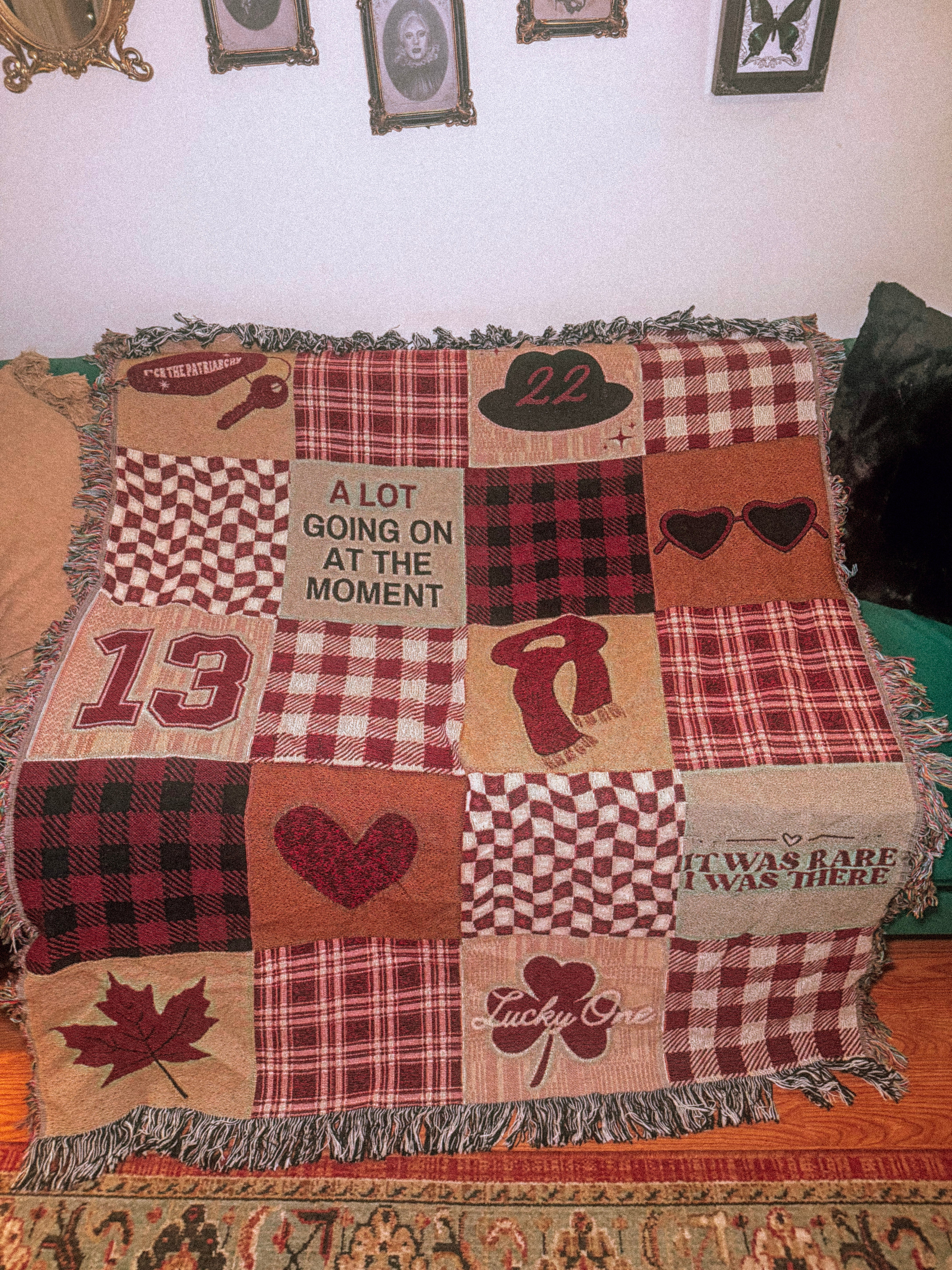 Red Era Blanket - Soft & Cozy Vintage Style Throw for Home Decor, Bedroom, and Living Room - Perfect for Relaxing, Gifts, and Cold Weather