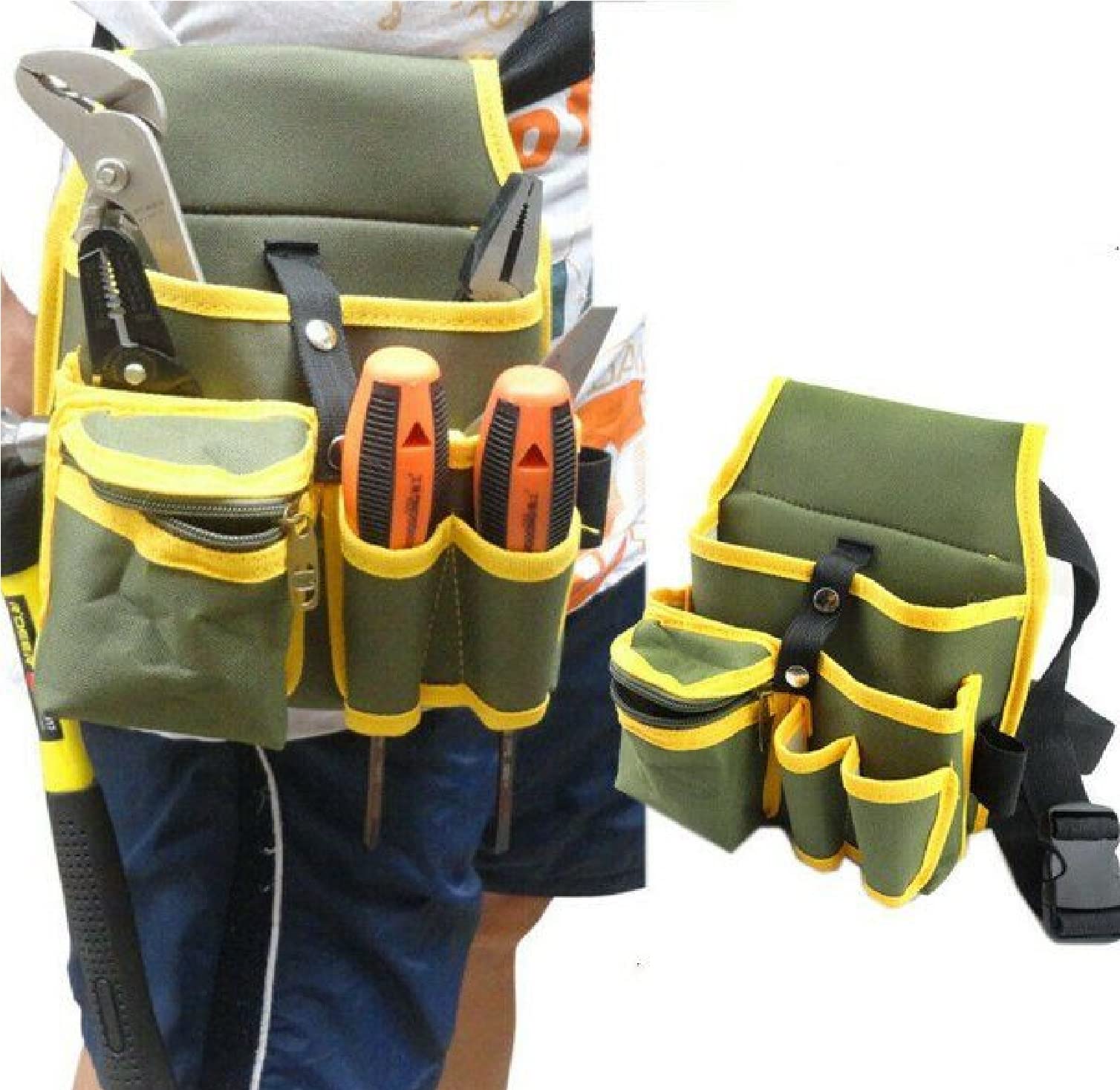 Professional Electrician Tool Belt Pouch - Heavy Duty Waist Work Bag with Multiple Pockets for Electricians, Technicians & Handymen | Perfect for Construction, Wiring, HVAC & Home Repair Jobs