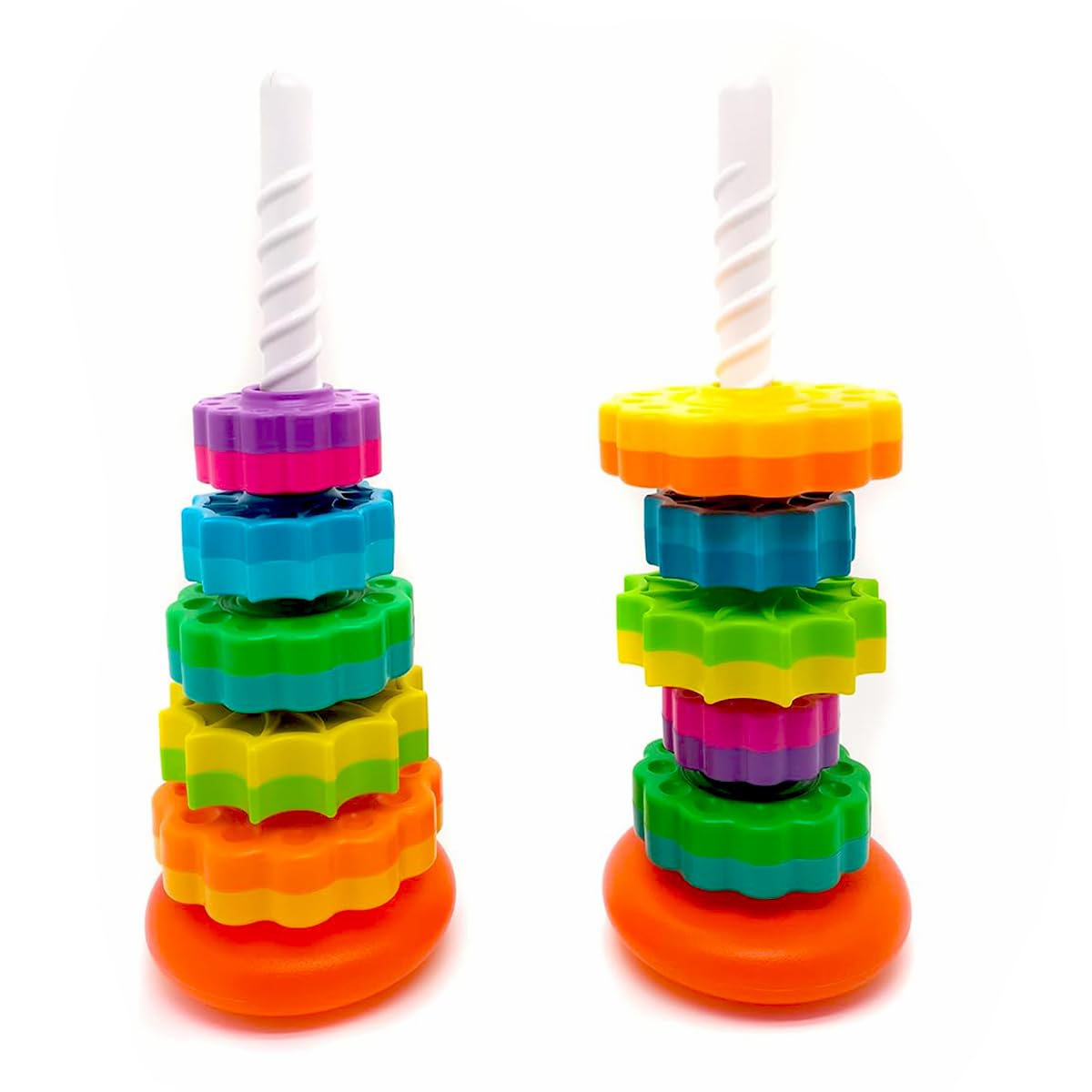 Rainbow Spinning Stacking Toy for Toddlers 1-3 Years | Montessori Educational Sensory Toy for Baby Development | Autism Friendly Learning Toy | Perfect Gift for 1 Year Old Boys & Girls | Great for Early Learning, Fine Motor Skills & Sensory Play