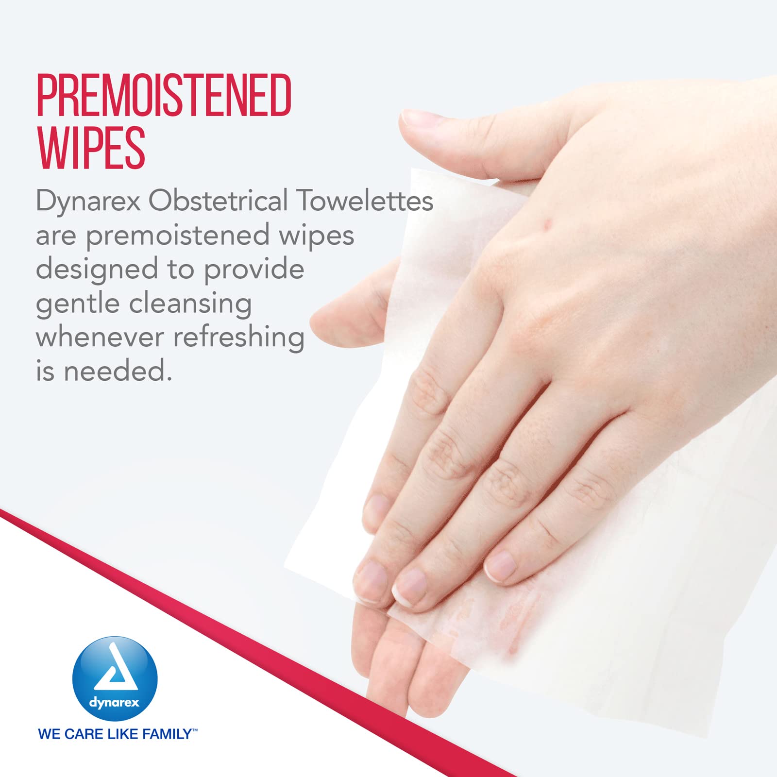 Dynarex 1302 Obstetrical Towelette - 5% Alcohol Benzalkonium Chloride Wipes | Pre-Moistened, Scented & Individually Wrapped Sanitizing Wipes (5