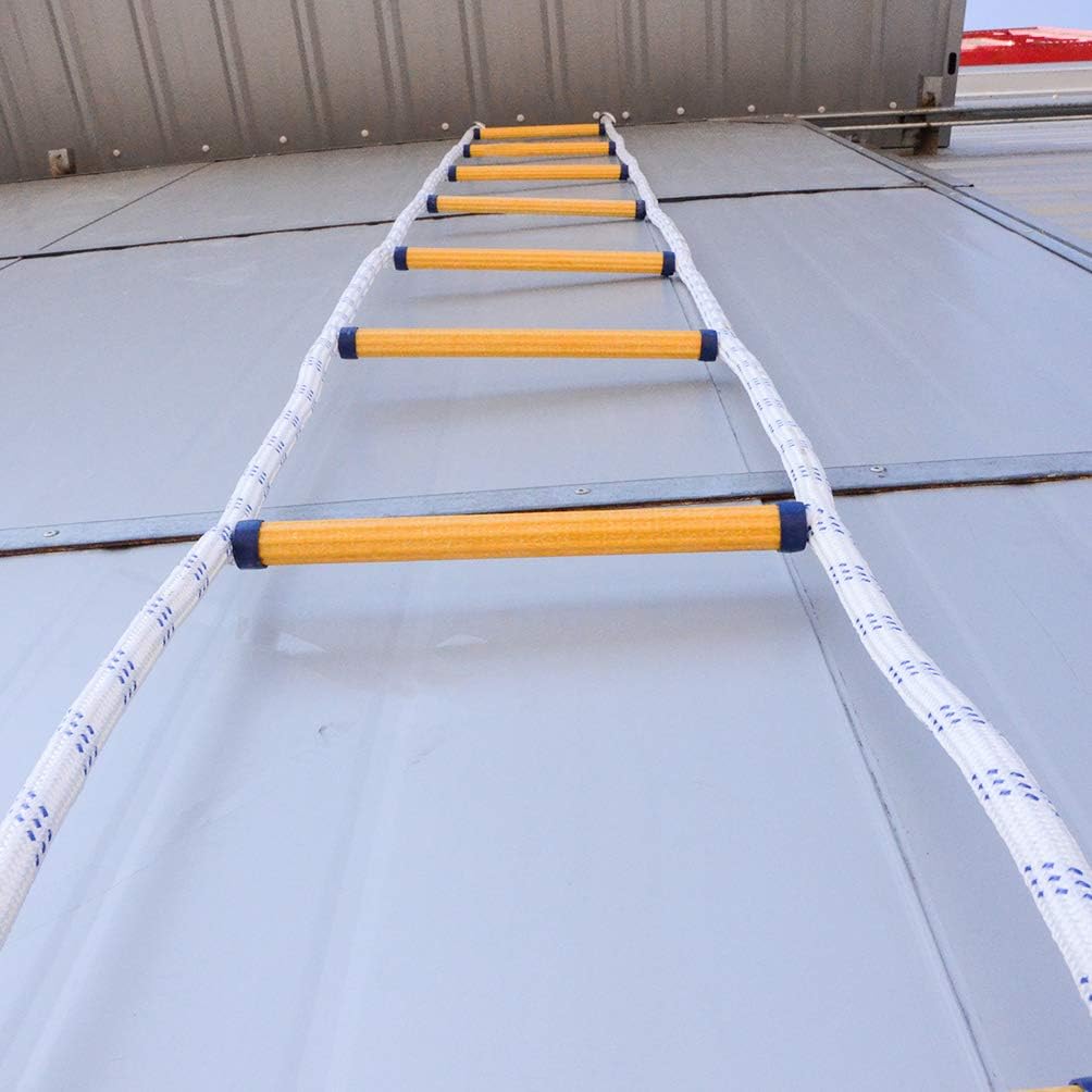 Aoneky 32 Ft Fire Escape Rope Ladder - Flame Resistant Emergency Safety Evacuation Ladder for Kids & Adults, 2-3 Story Fire Rescue Ladder - Perfect for Home, Apartment, Office & School Emergency Preparedness