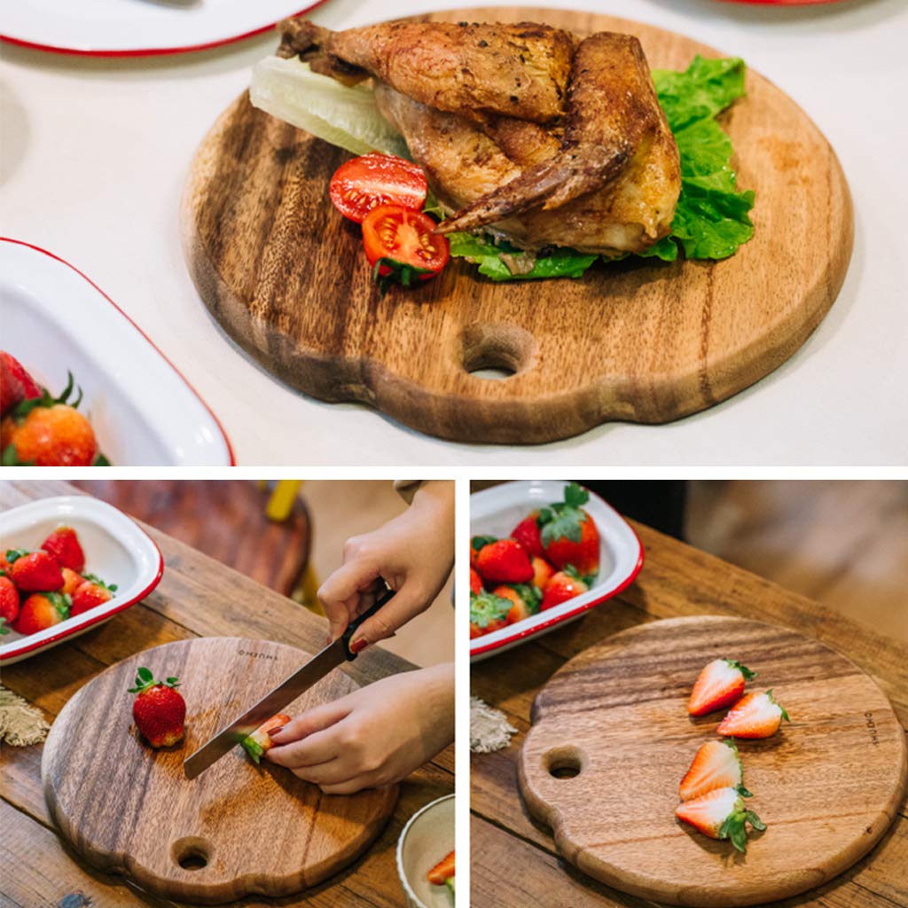 Premium Black Walnut Round Cutting Board - 10