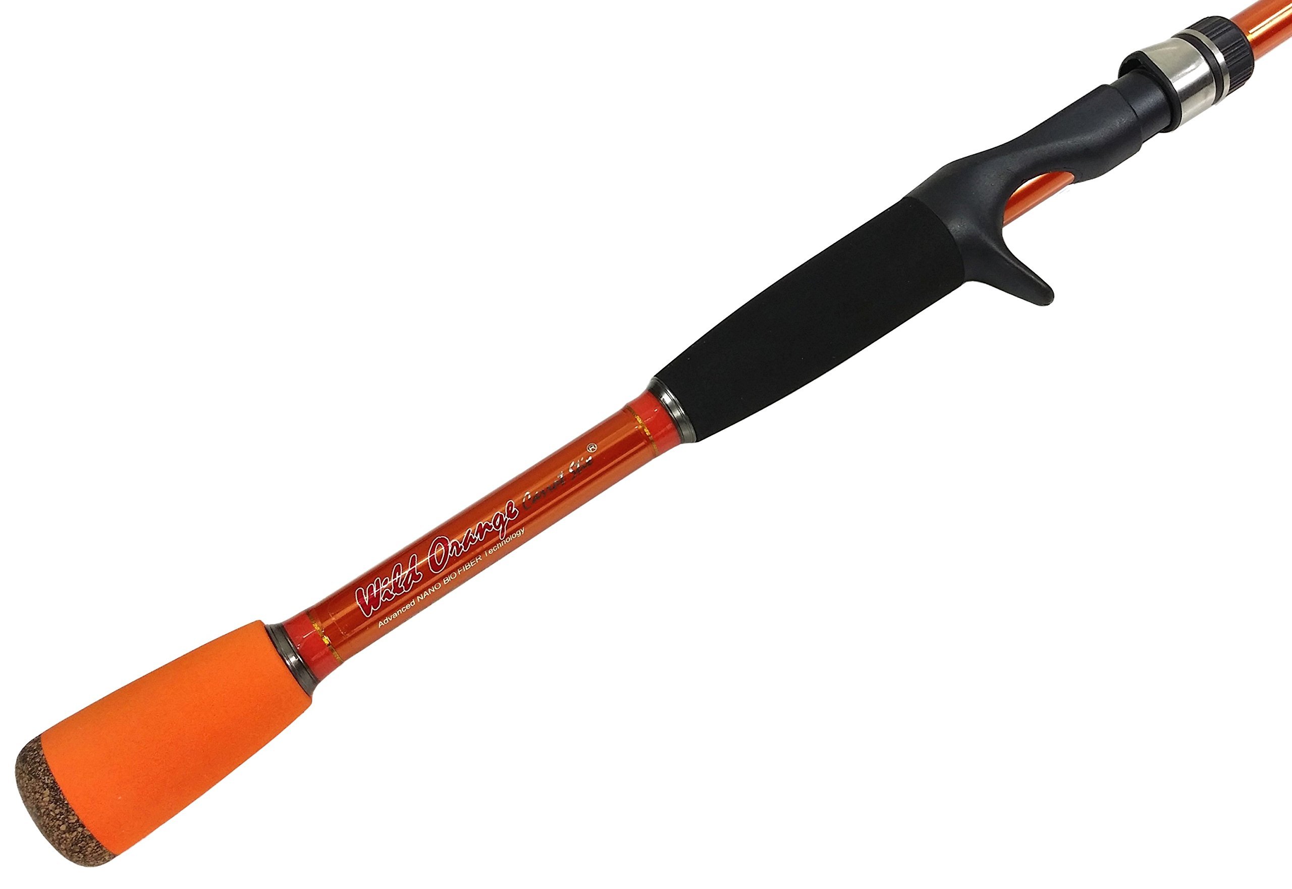Premium Wild Orange Carrot Stix Casting Fishing Rod with Semi-Micro Guides - Perfect for Bass Fishing, Freshwater & Saltwater Angling