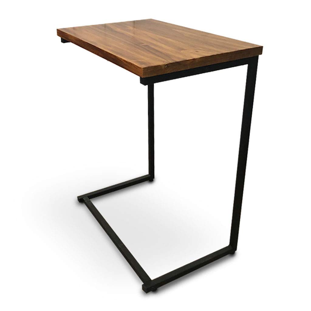 Portable Mobile Shaped Sofa Side Table with Wheels & Storage Pocket - End Table for Living Room, Bedroom, Couch - Perfect for Snacks, Laptop, Coffee in Small Spaces