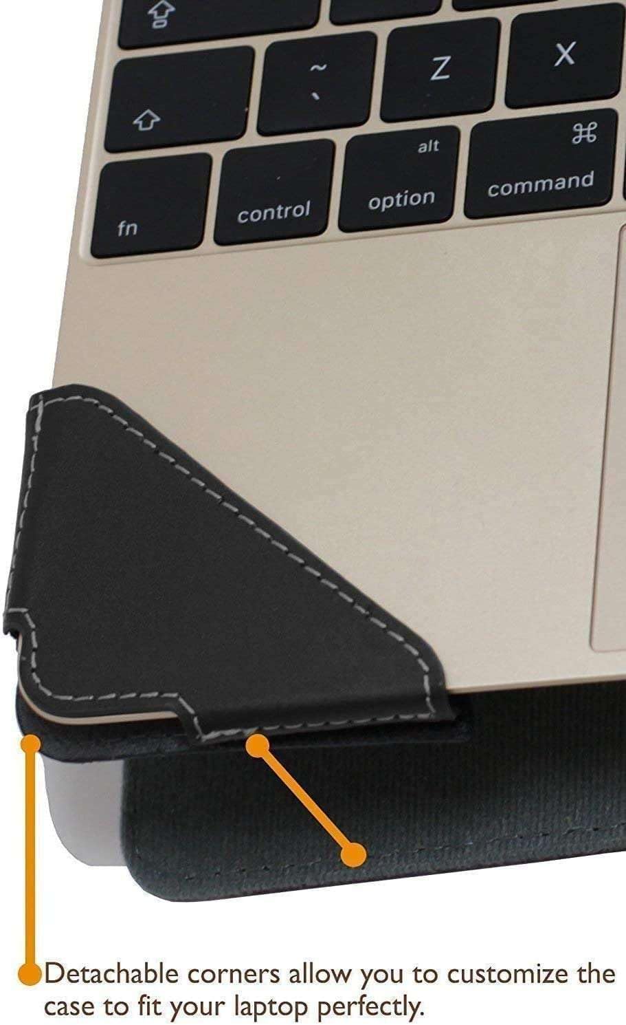 Broonel Black Leather Laptop Case for HP 14 Chromebook | 14 Inch Protective Sleeve | Perfect for Work, Travel, and School