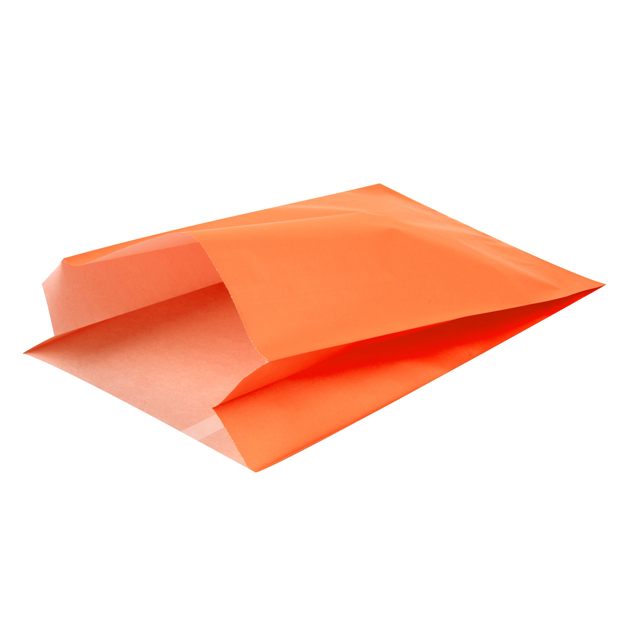Eco-Friendly Orange Paper French Fry & Snack Bags - 7x3x11 Inches, 100 Count Box - Perfect for Fast Food, Parties, and Takeout