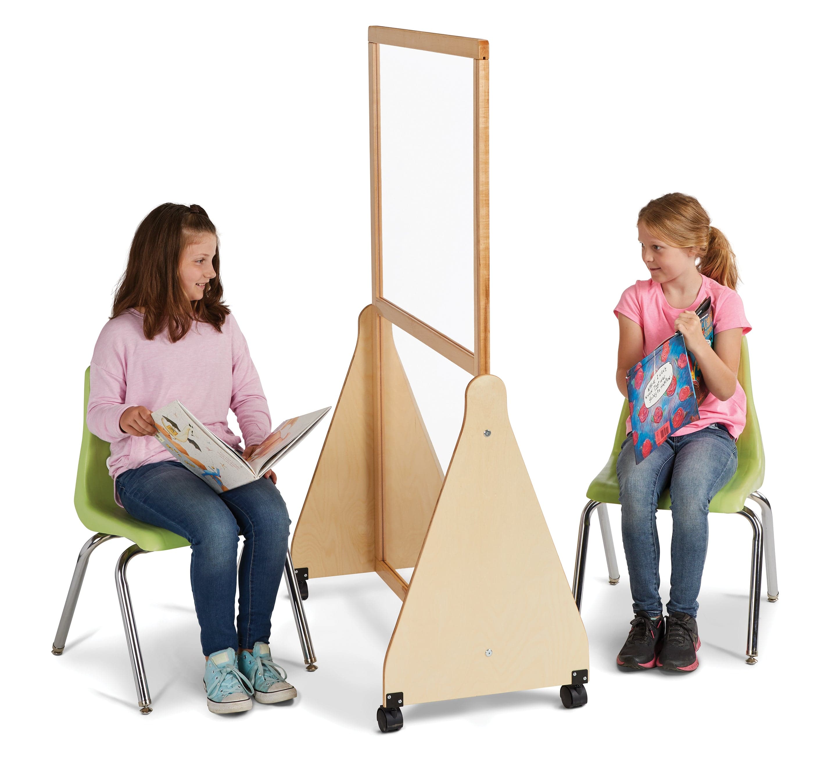Jonti Craft Clear Small Mobile Space Divider - Transparent Room Partition for Classrooms, Offices & Daycares - Enhances Privacy While Maintaining Visibility