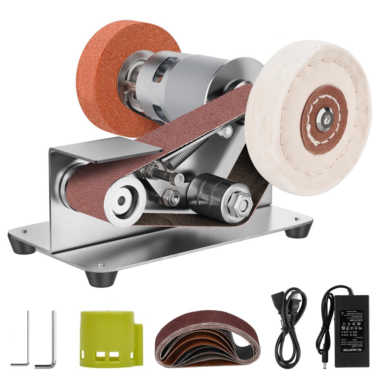 Mini Belt Sander - 7-Speed Adjustable Electric Knife Sharpener & 15° Belt Grinder | Power Tool for Metal & Woodworking | Perfect for DIY Projects, Blade Sharpening & Crafting