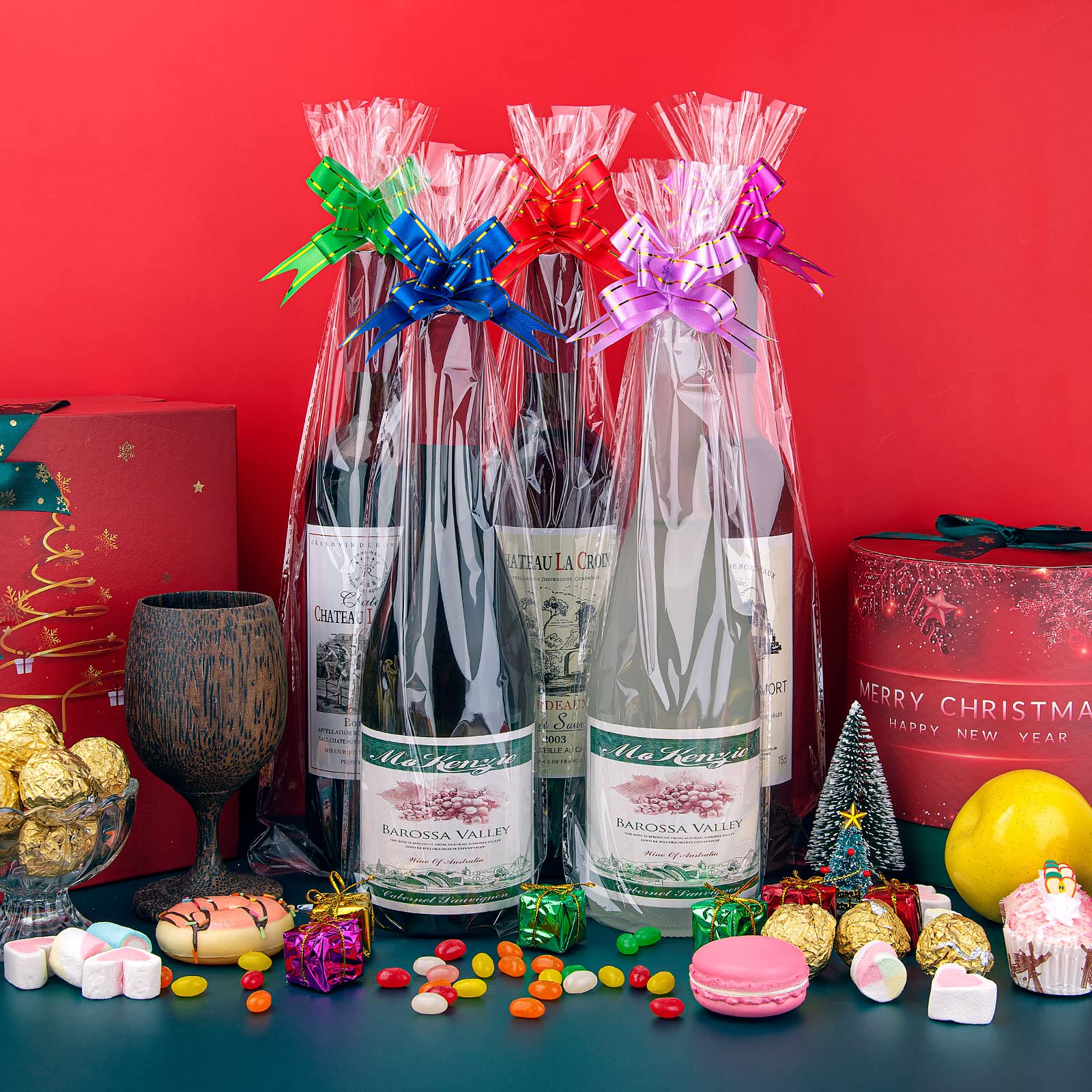 Awpeye 25-Pack Clear Cellophane Gift Bags - 2 Mil Thick Wide Opening for Mugs, Wine Bottles & Small Baskets | Perfect for Party Favors, Wedding Gifts & Retail Packaging