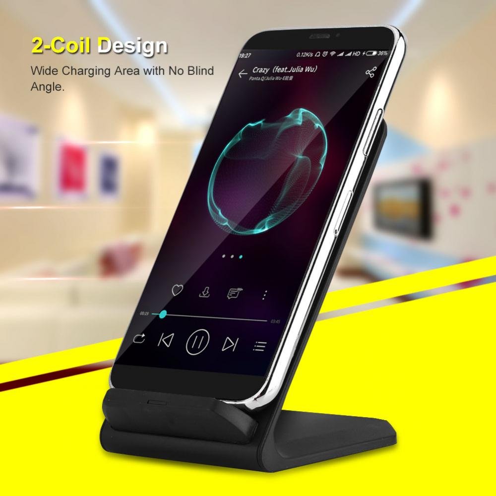 Fast Charging Stand for iPhone & Android Phones - Certified Safe & Stable Charging Dock with LED Indicator | Perfect for Home, Office & Nightstand Use - Black