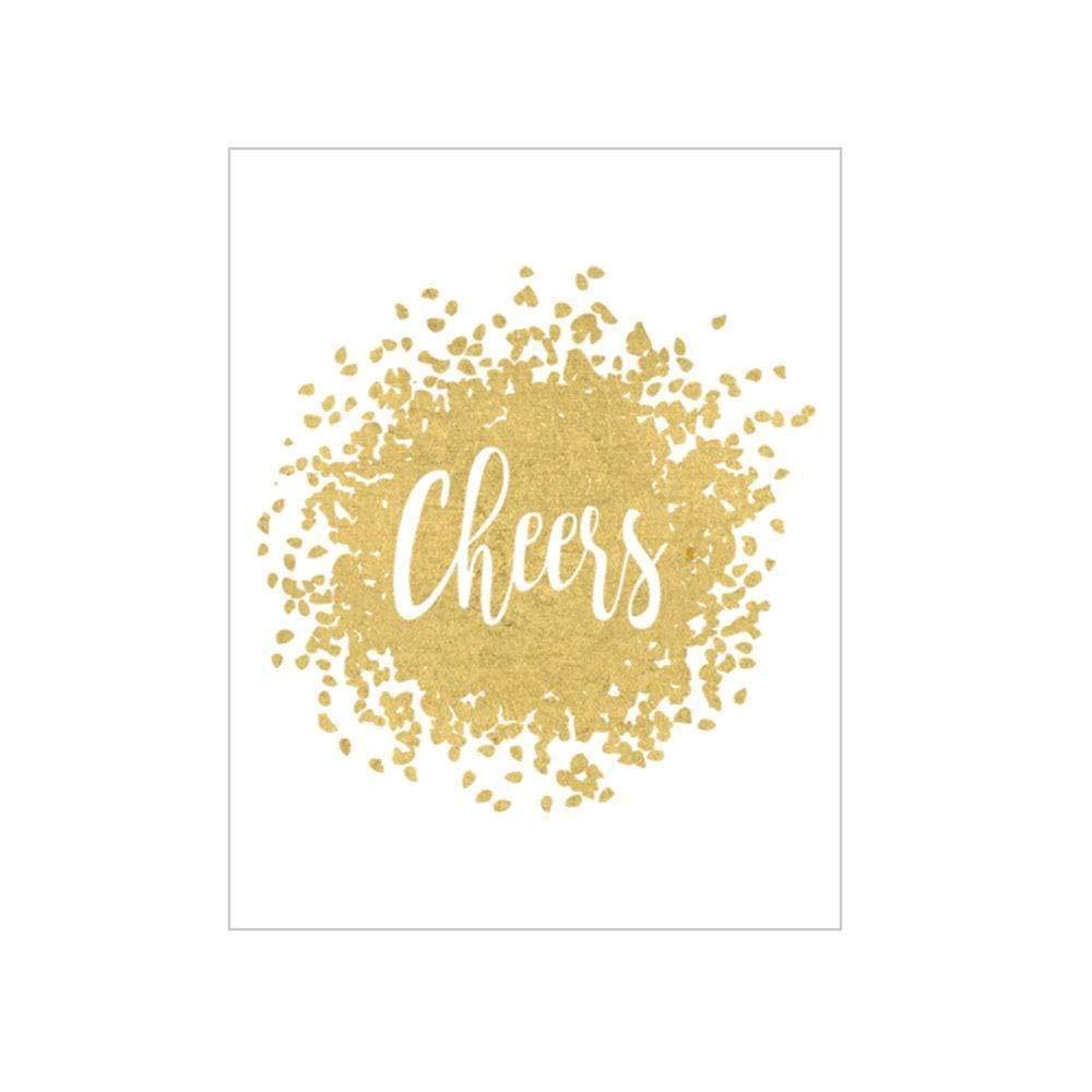Caspari Cheers! Mini Gift Enclosure Cards Set - 4 Elegant Greeting Cards with Envelopes for Birthday, Thank You & Special Occasions