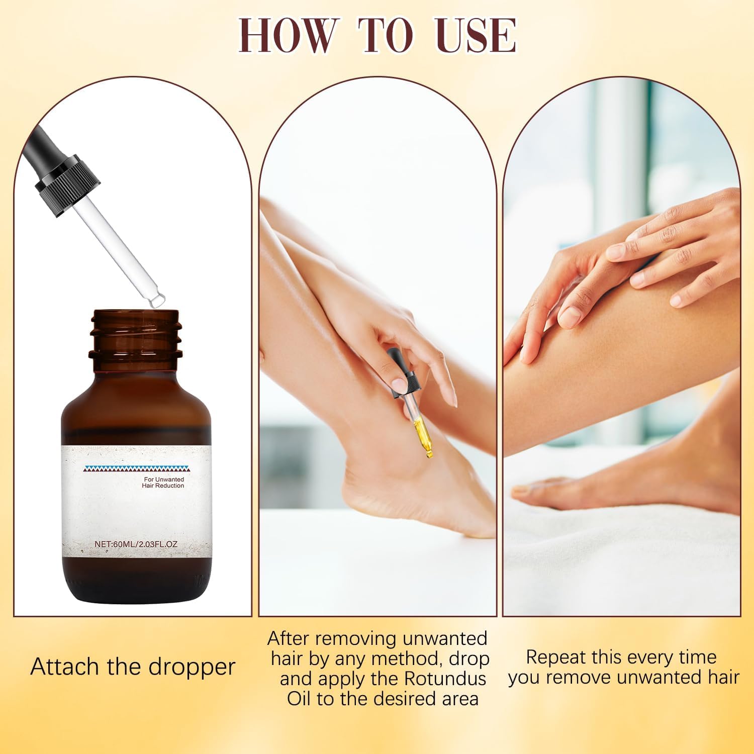 Rotundu Oil for Hair Removal - Natural & Effective Hair Removal Solution for Smooth Skin | Perfect for At-Home Waxing, DIY Hair Removal & Skin Care
