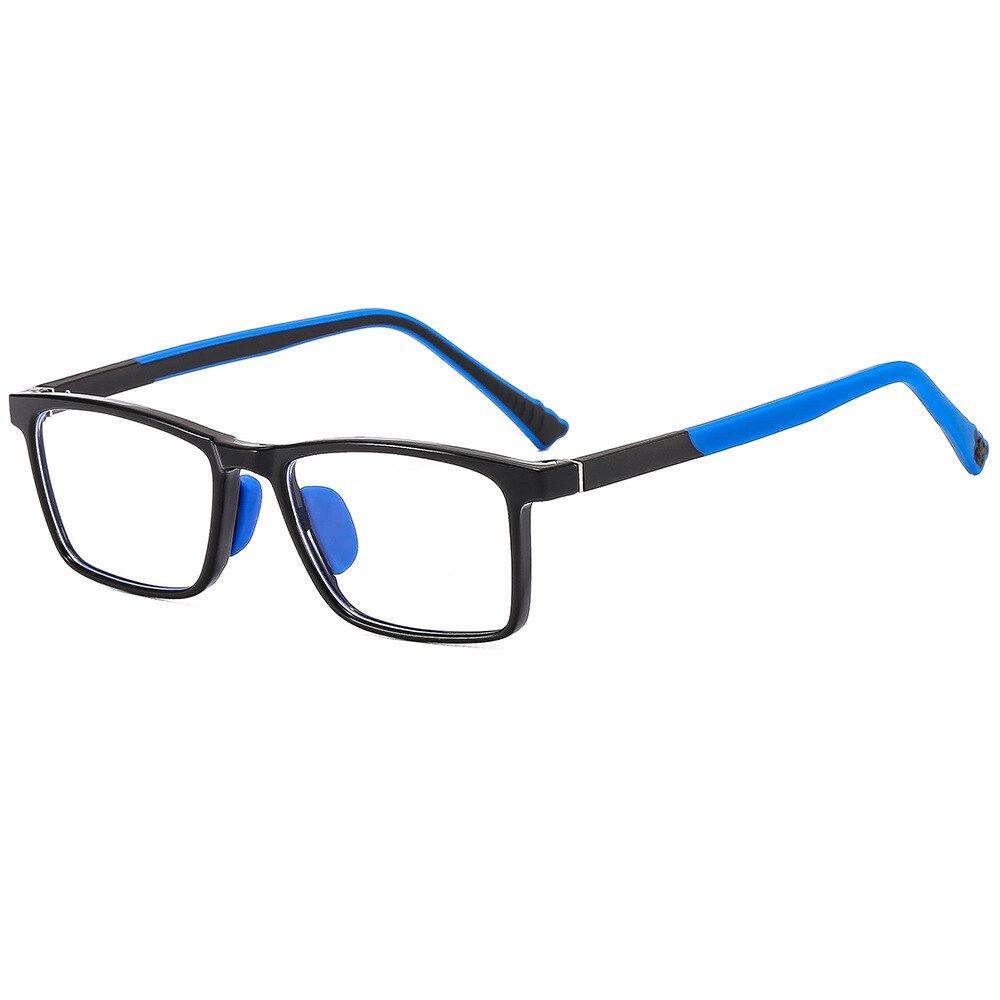 CCspace Unisex Youth Full Rim Square Silicone Eyeglasses 54670 - Lightweight Durable Frames for Kids & Teens - Perfect for School, Reading, and Daily Wear