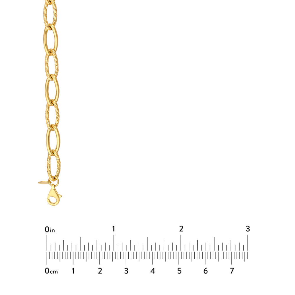 14K Gold Oval Twist Polished Link Chain Necklace - 18 Inch Dainty Elegant Jewelry for Women, Perfect for Everyday Wear, Date Night & Special Occasions