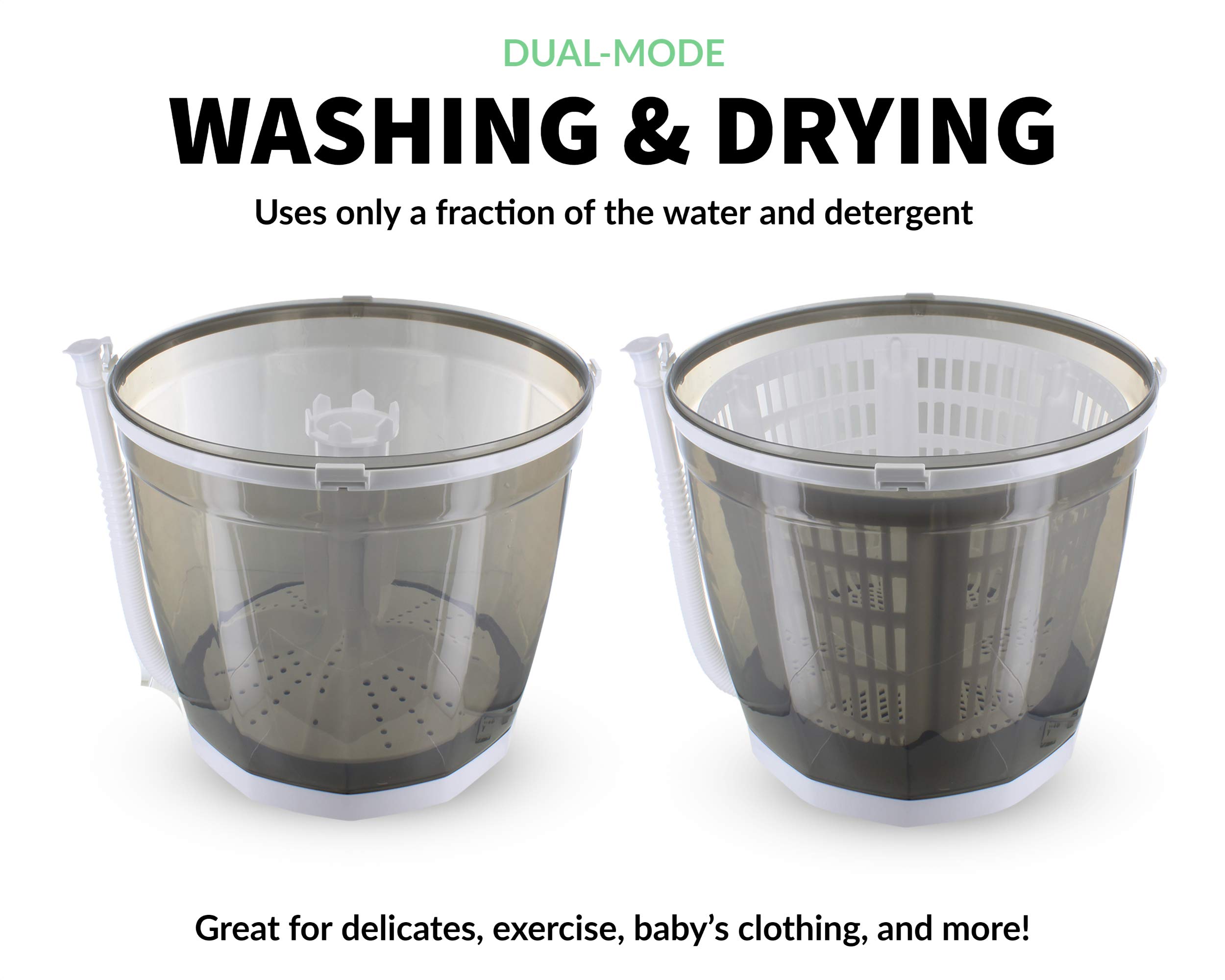 KHOMO GEAR Mini Portable Washing Machine - Compact Manual Non-Electric Washer & Dryer for Camping, Travel, Apartments & Small Spaces