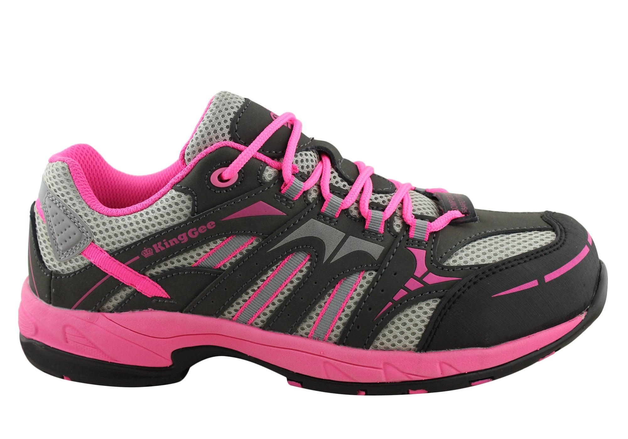 King Gee Women's Comp Tec G3 Composite Toe Safety Shoes - Lightweight Work Boots for Construction, Warehouse & Industrial Use
