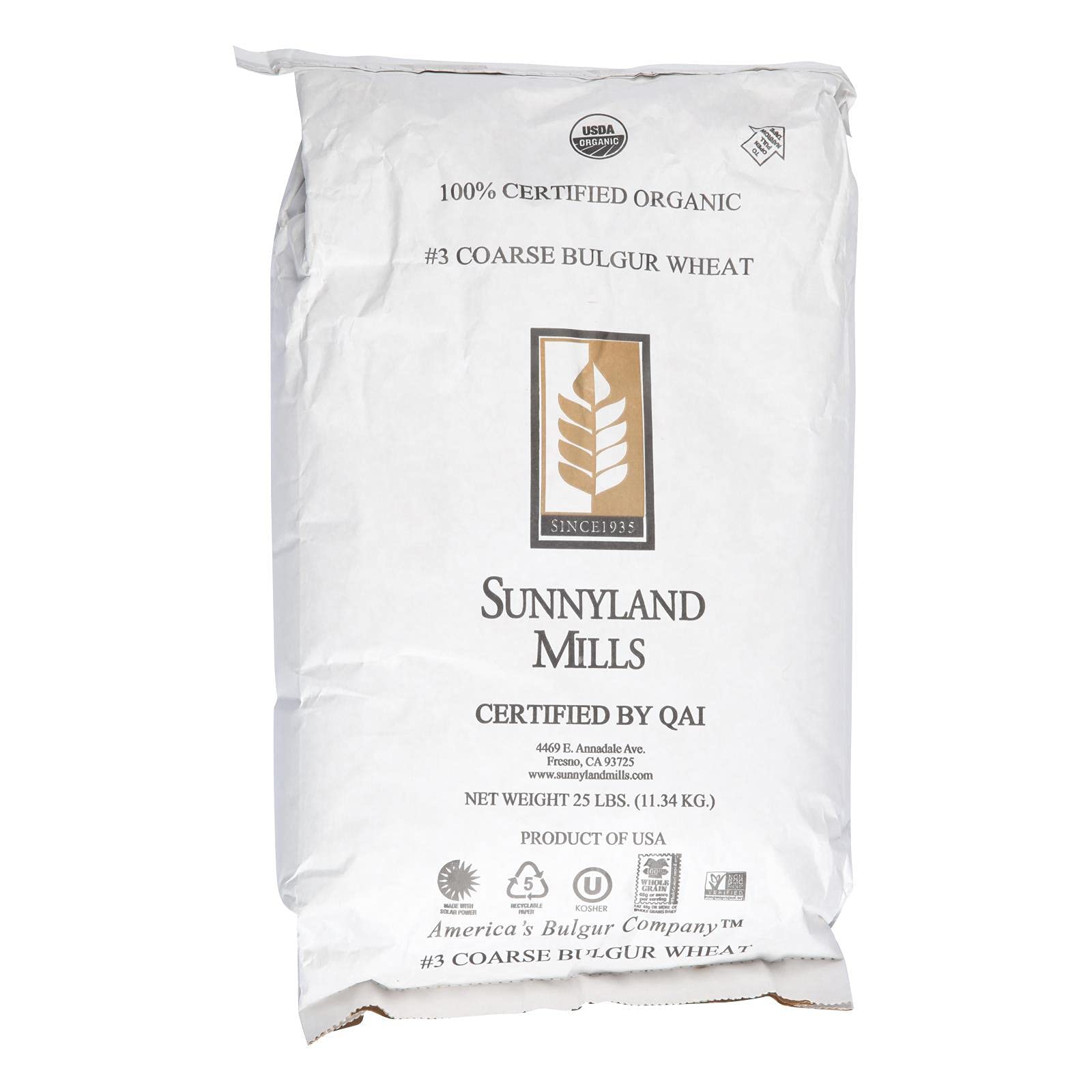 Organic Coarse Ground Bulgur Wheat - Bulk 25 lbs (25 x 1 lb Bags) - Non-GMO, Whole Grain for Healthy Cooking - Perfect for Tabouli, Pilaf & Mediterranean Dishes