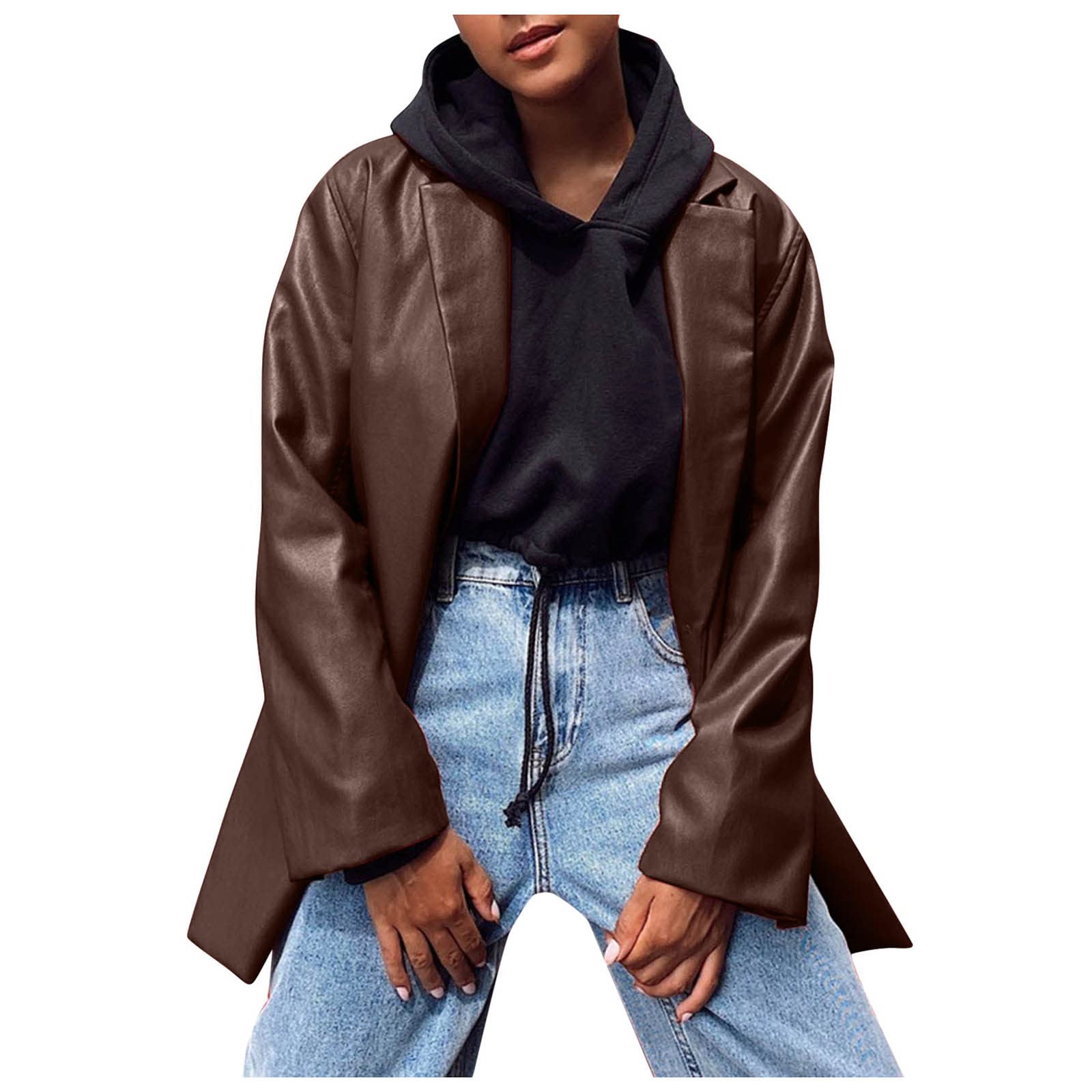 Lightweight Women's Blazer Jacket - Solid Color Long Sleeve Office Coat with Button Down Lapel & Pockets | Perfect for Business Casual, Workwear & Professional Outfits