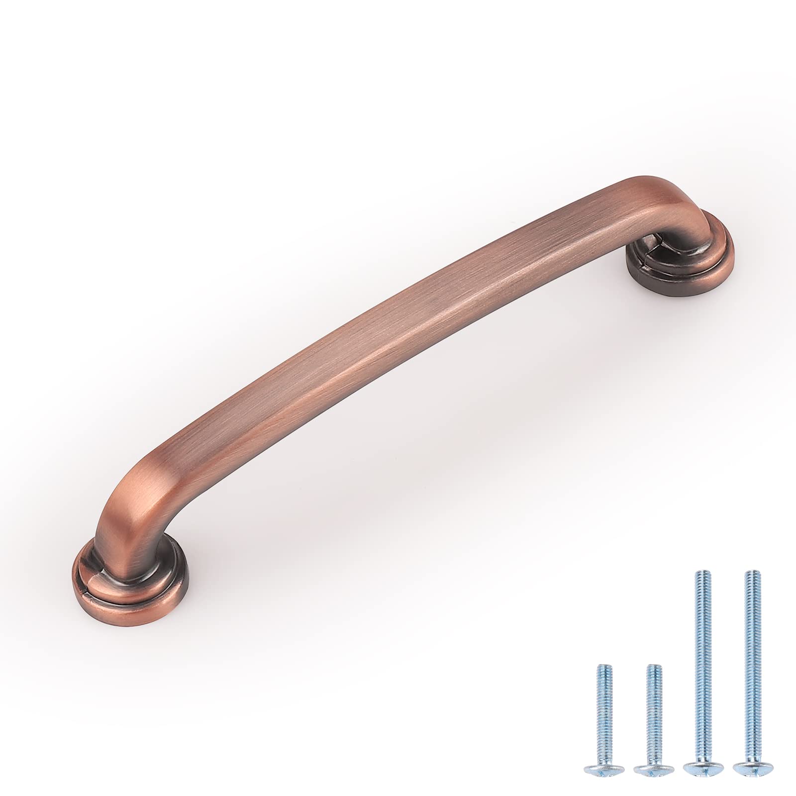 Mengico 6 Pack 5 Inch Vintage Style Kitchen Cabinet Handles - Antique Copper Drawer Pulls & Knobs for Dresser, Wardrobe & Home Furniture (Perfect for Farmhouse, Rustic & Retro Decor)