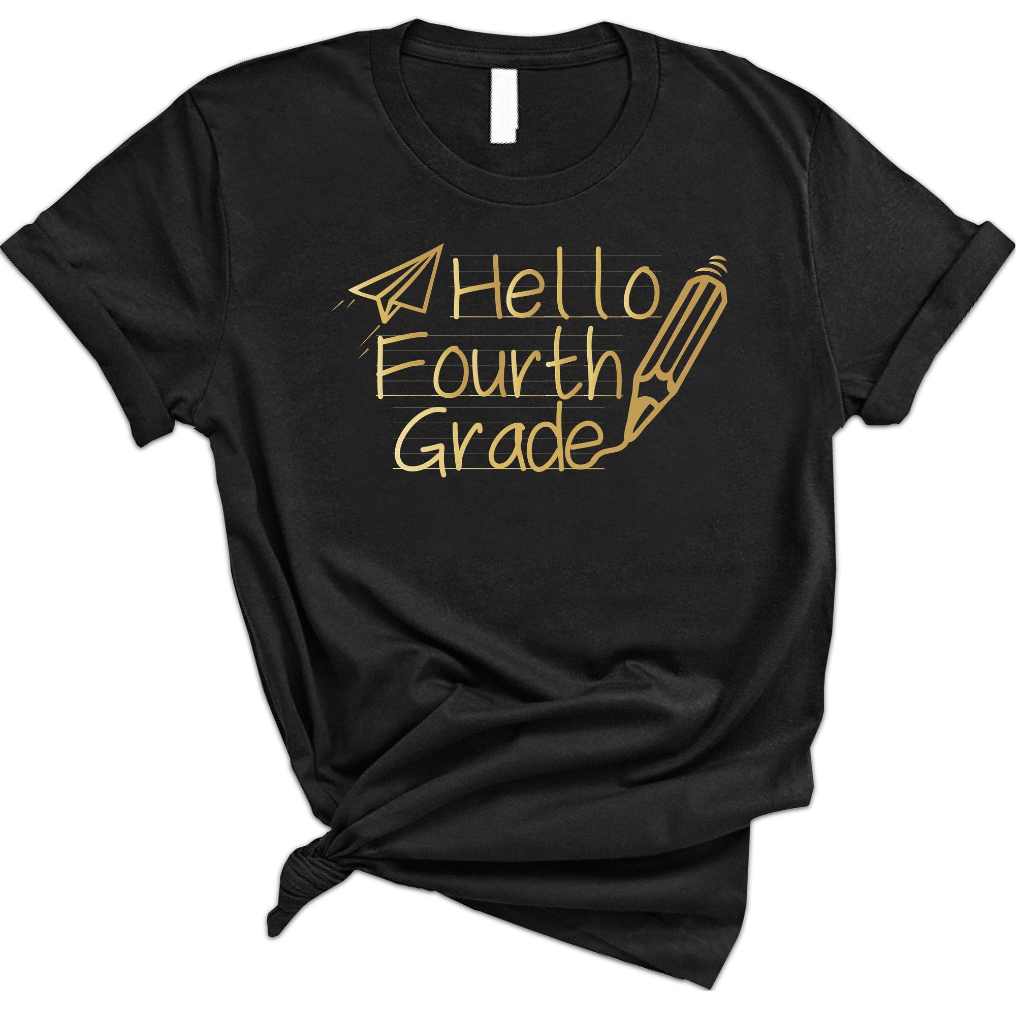 4th Grade Teacher T-Shirt - Back to School Graphic Tee for Women & Men - First Day of School Outfit - Casual Comfort Fit Cotton Shirt - Perfect for Classroom, Teacher Appreciation & School Events