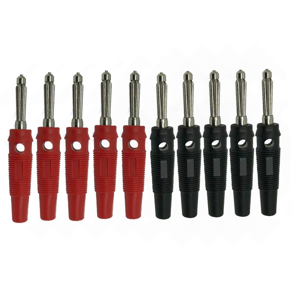10pcs Red Black 4mm Banana Plugs - Screw Copper Connectors for Audio & DIY Projects