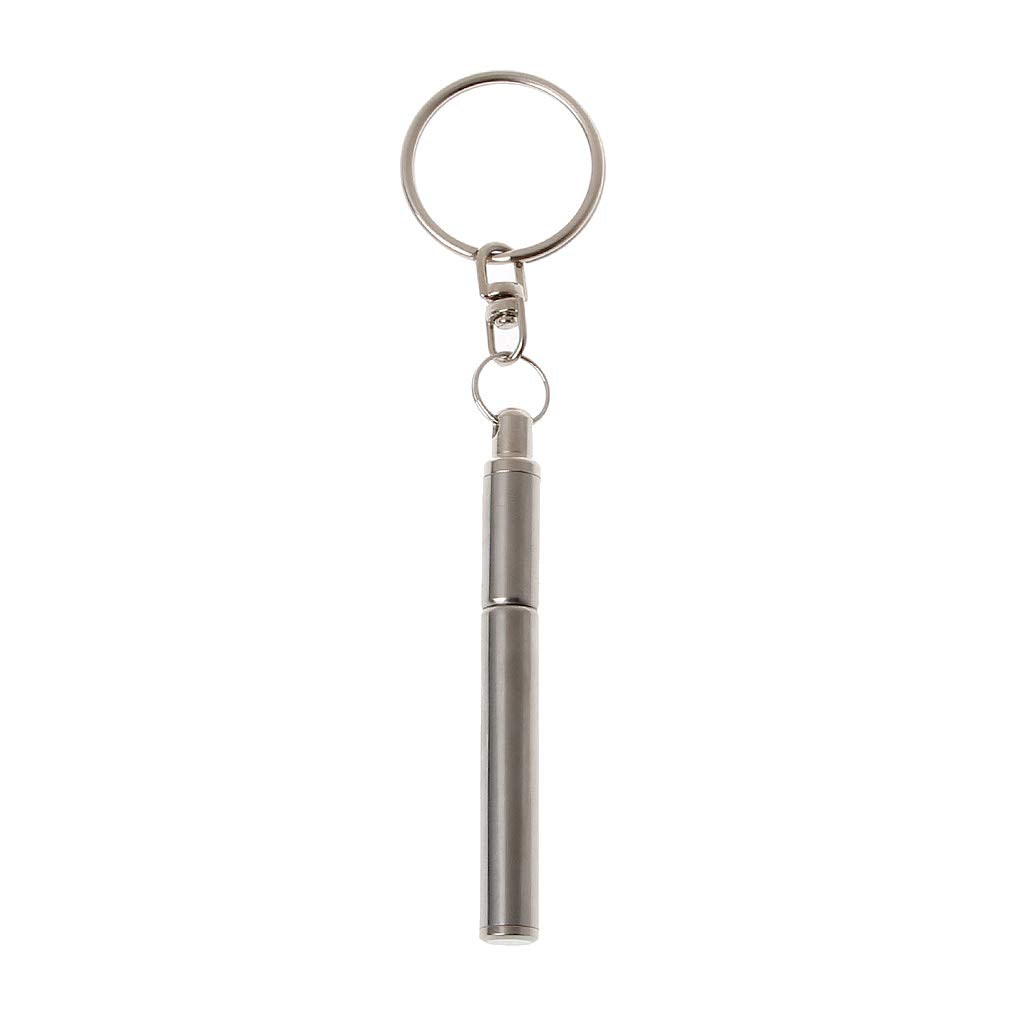 Stainless Steel Telescopic Ballpoint Pen Keychain with Carabiner Clip - Portable Metal Key Ring for Keys, Tools & Everyday Carry (EDC) - Perfect for Office, Travel, Camping & Outdoor Activities
