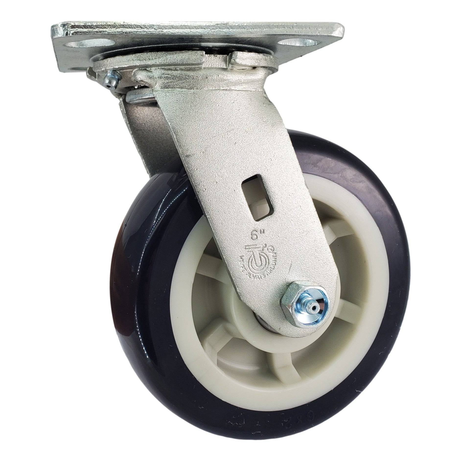 6 x 2 Pro Tech Heavy Duty Swivel Caster Wheels - 900 lbs Load Capacity - Industrial Grade Casters for Warehouse Equipment, Furniture, and Workbenches