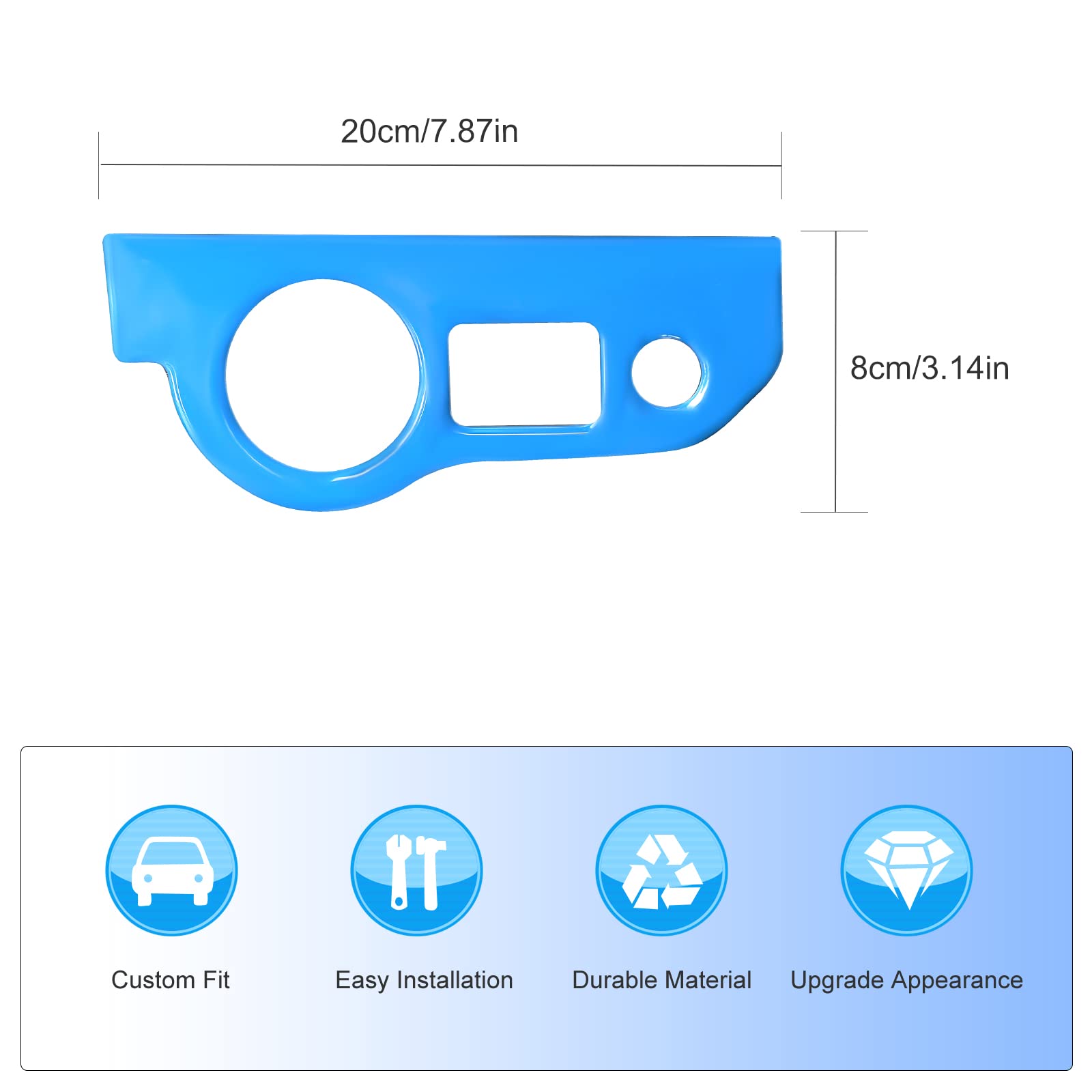 Voodonala ABS Right Blue Headlight Switch Trim for 2015-2023 Dodge Challenger & 2010-2022 Dodge Charger | Replacement Interior Accessory | Perfect for Night Driving & Car Customization