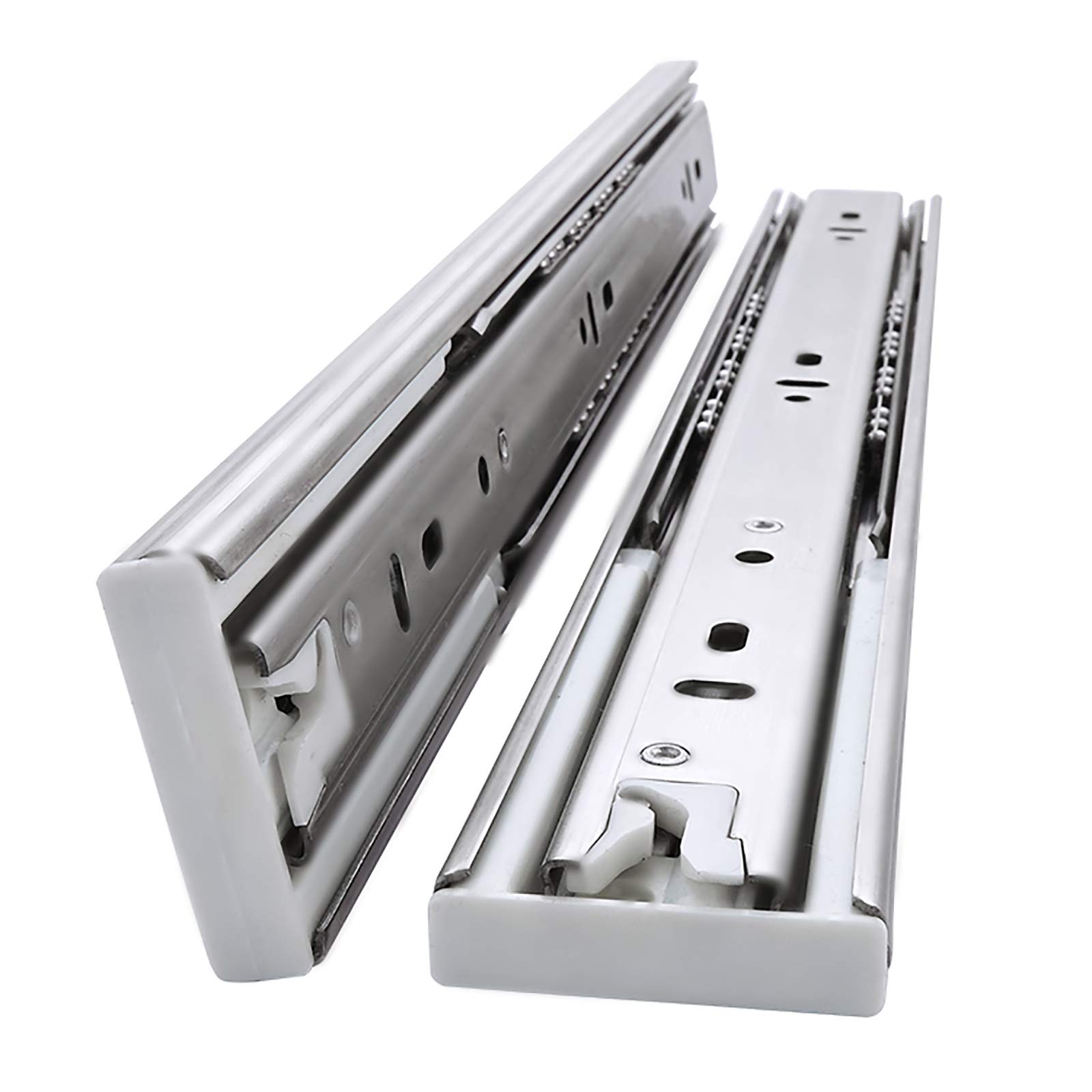 Heavy Duty Y-H Side/Rear Mount Drawer Slides - 3-Section Full Extension Ball Bearing Runners with 60KG Load Capacity (1/4/8 Pairs) - Perfect for Kitchen Cabinets, Office Furniture & Tool Storage Organization