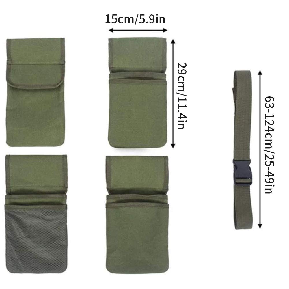 Heavy Duty Canvas Garden Tool Belt - Waterproof Gardening Waist Apron with 4 Pockets for Tools, Seeds & Accessories (Army Green) - Perfect for Landscaping, Yard Work & Outdoor DIY Projects