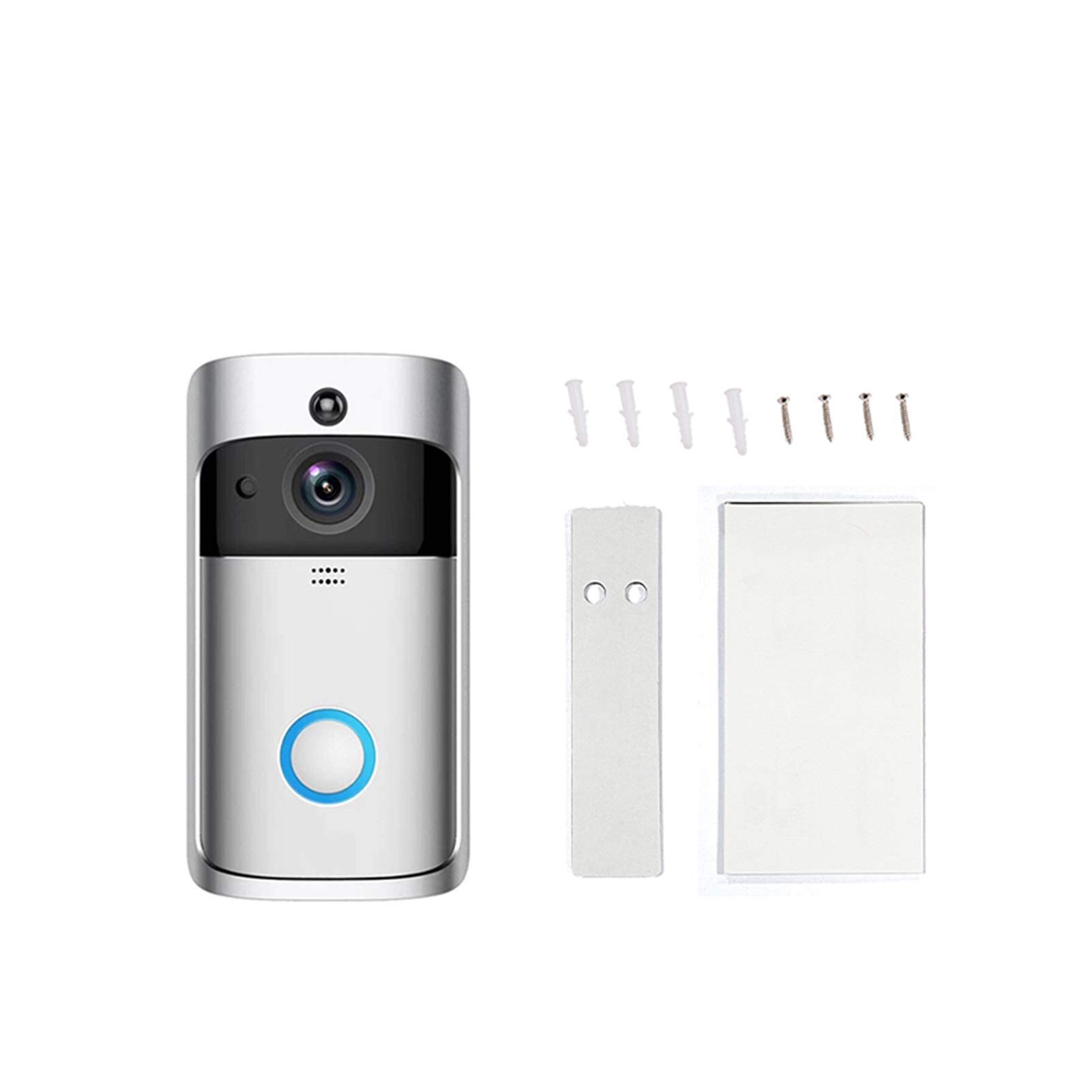 Smart WiFi Video Doorbell Wireless Security Camera with Two-Way Audio, Night Vision, Motion Detection - Ideal for Home, Apartment, and Office Security Monitoring