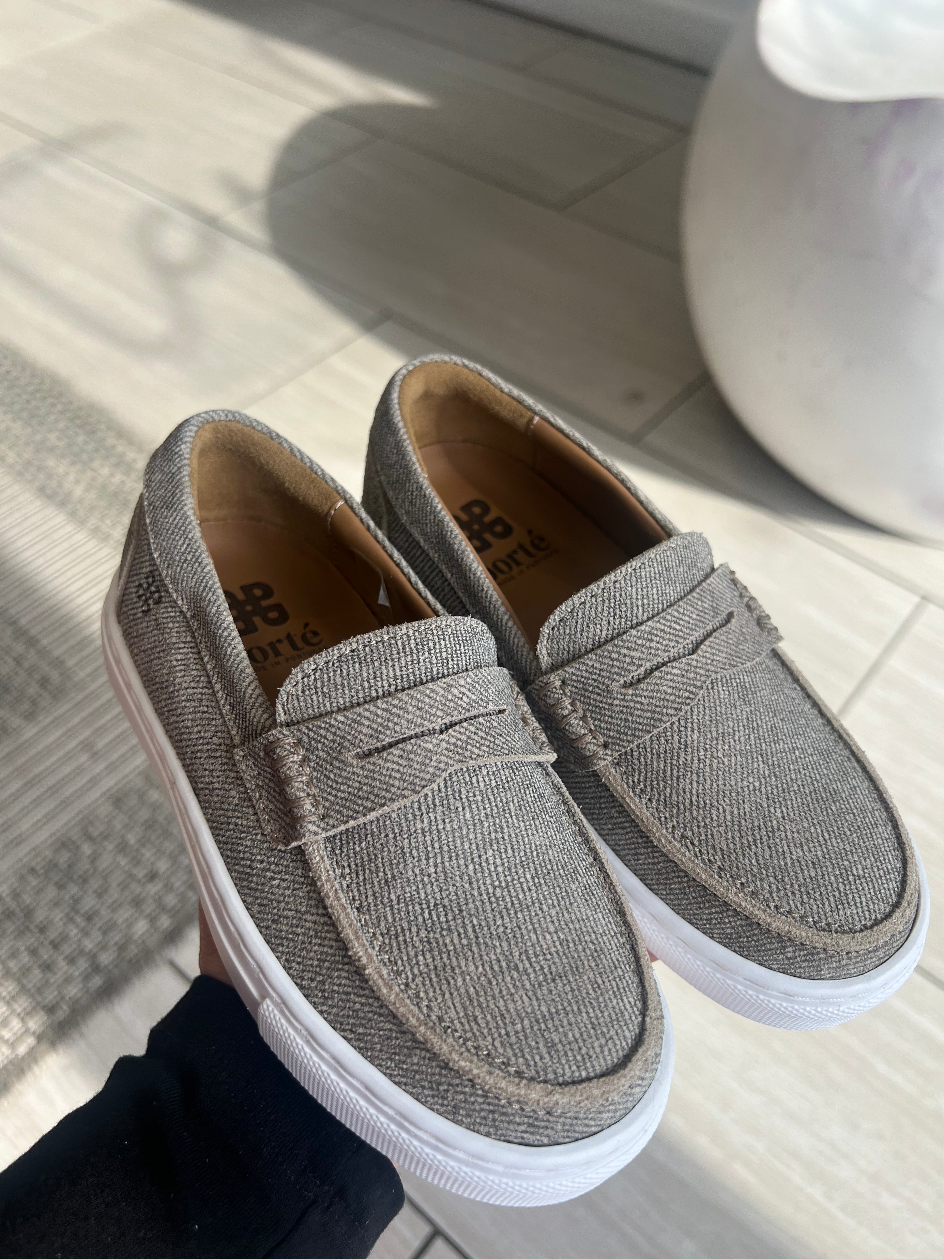 Porte Taupe Coated Penny Loafers for Women - Comfortable Slip-On Dress Sneakers for Work, Office & Casual Outfits | Perfect for Business, Travel & Everyday Wear