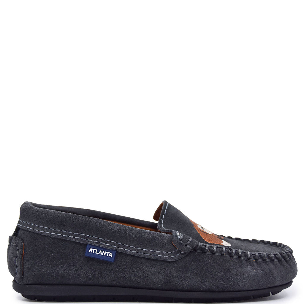Atlanta Mocassin Gray Suede Dog Shoes - Comfortable Loafers for Small Dogs - Perfect for Indoor & Outdoor Wear, Pet Fashion Accessories