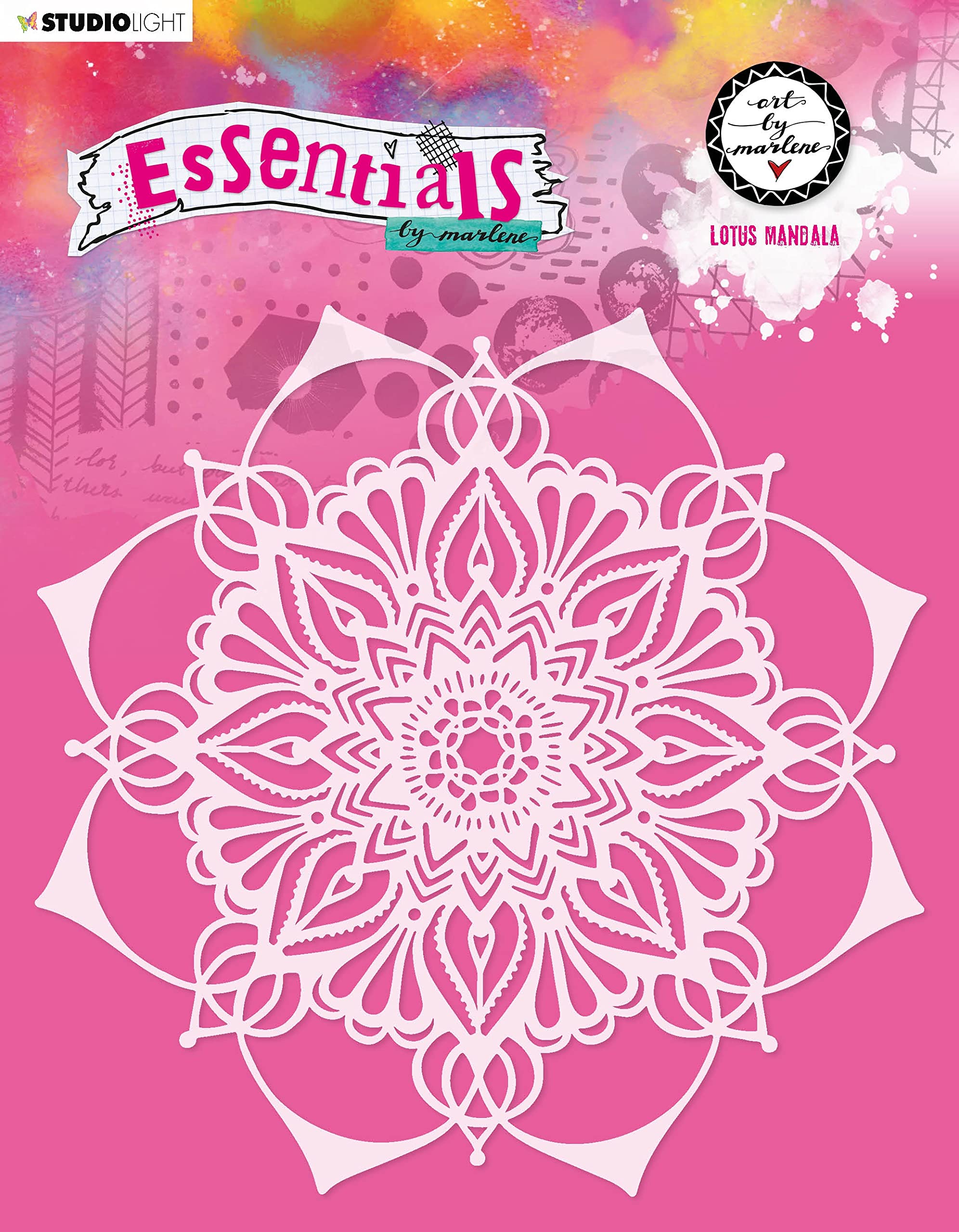 STUDIO LIGHT Essentials Stencil No.72 - Beautiful Mandala Design for Art, Crafts & DIY Projects - Perfect for Scrapbooking, Wall Decor & Fabric Painting