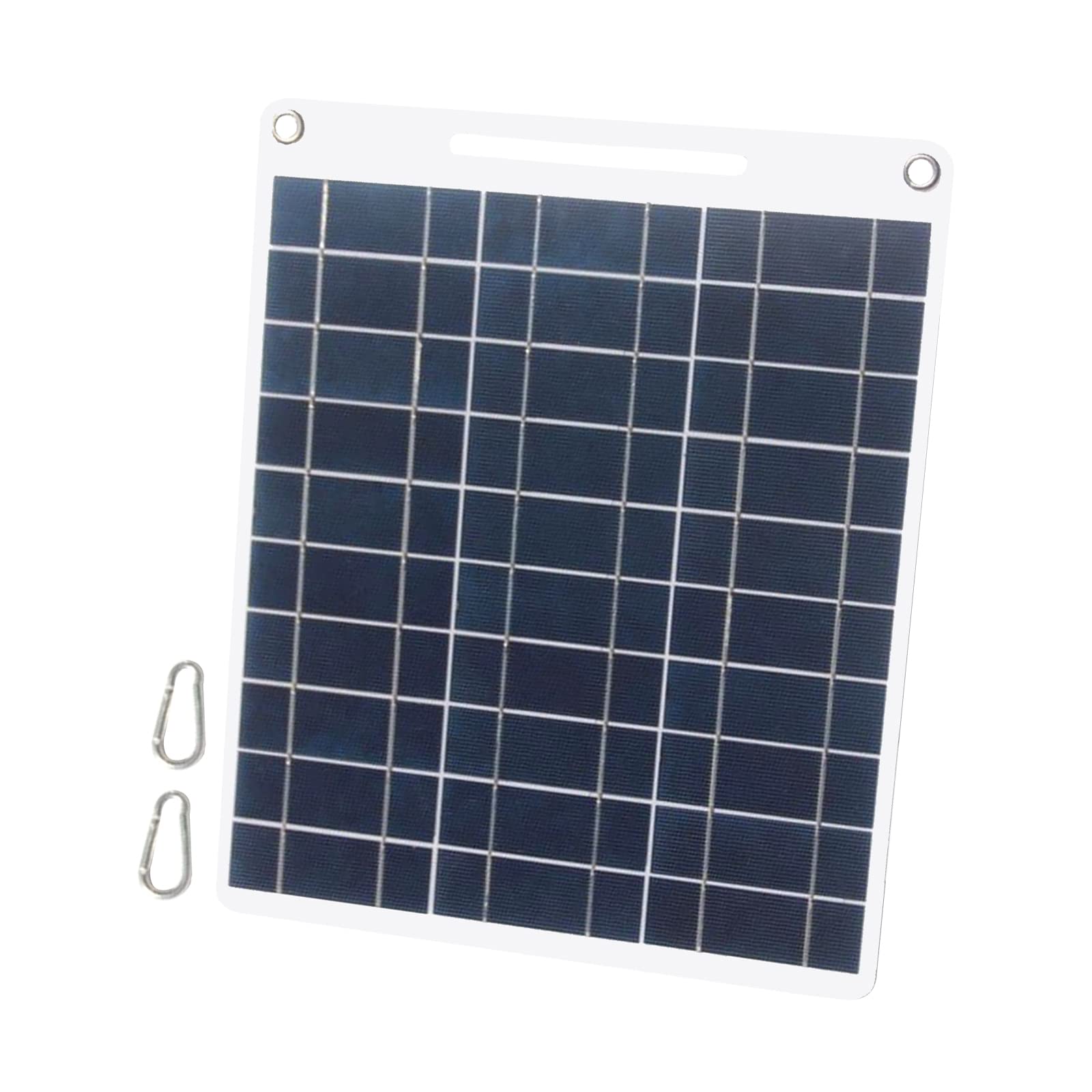 Irishom 13W 5V Dual USB Solar Panel - 2 Pack Polycrystalline Silicon Carabiner Solar Charger for iPhone & Smartphones - Perfect for Outdoor Camping, Hiking, Travel & Emergency Power Backup