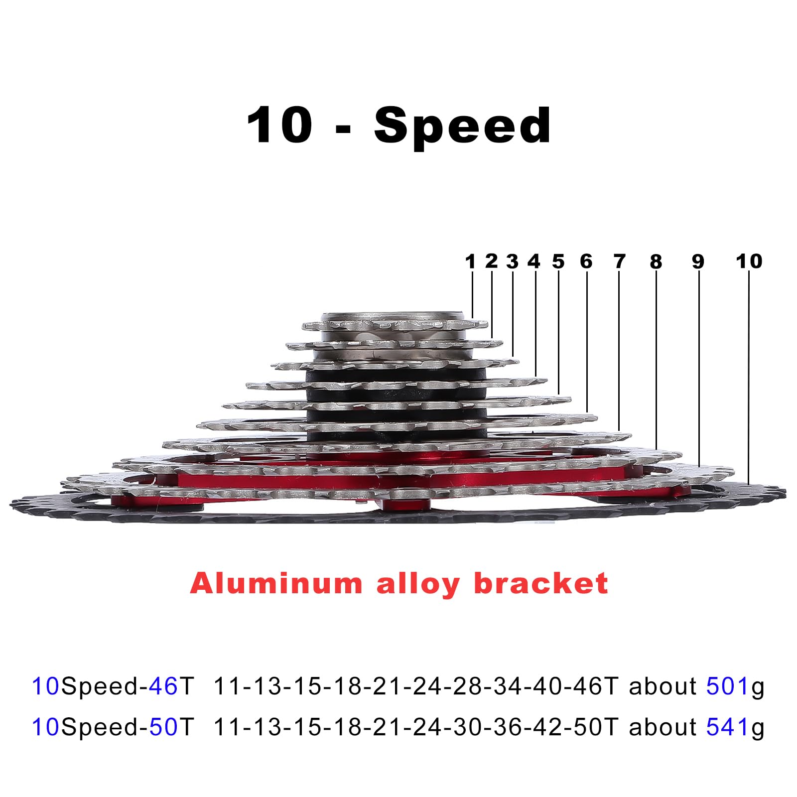 10-Speed Bicycle Cassette Sprocket - Lightweight Bike Gear for Mountain & Road Bikes | Perfect for Cycling, Commuting & Outdoor Adventures